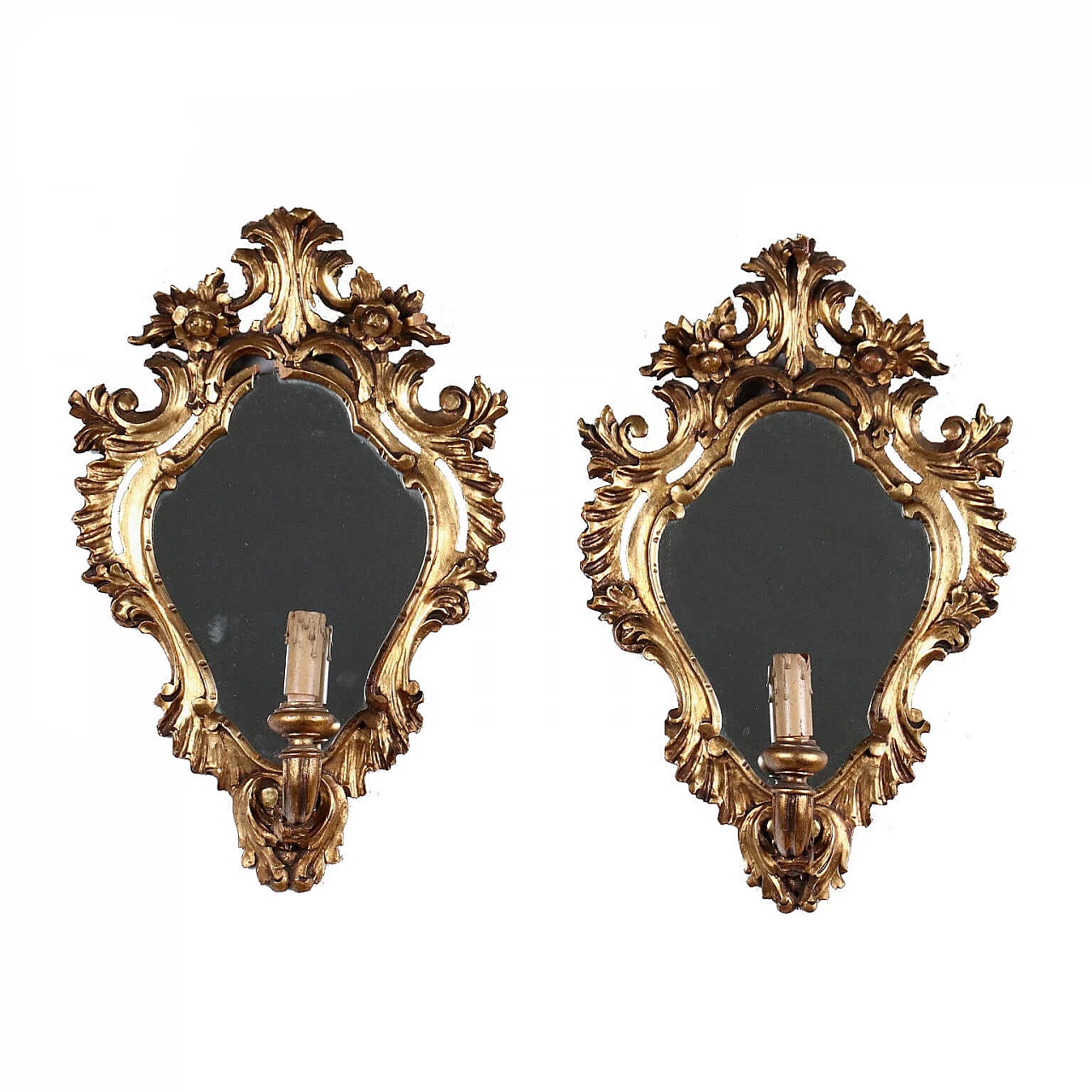 Coppia di ventoline in stile Barocchetto veneziano, anni '40 1