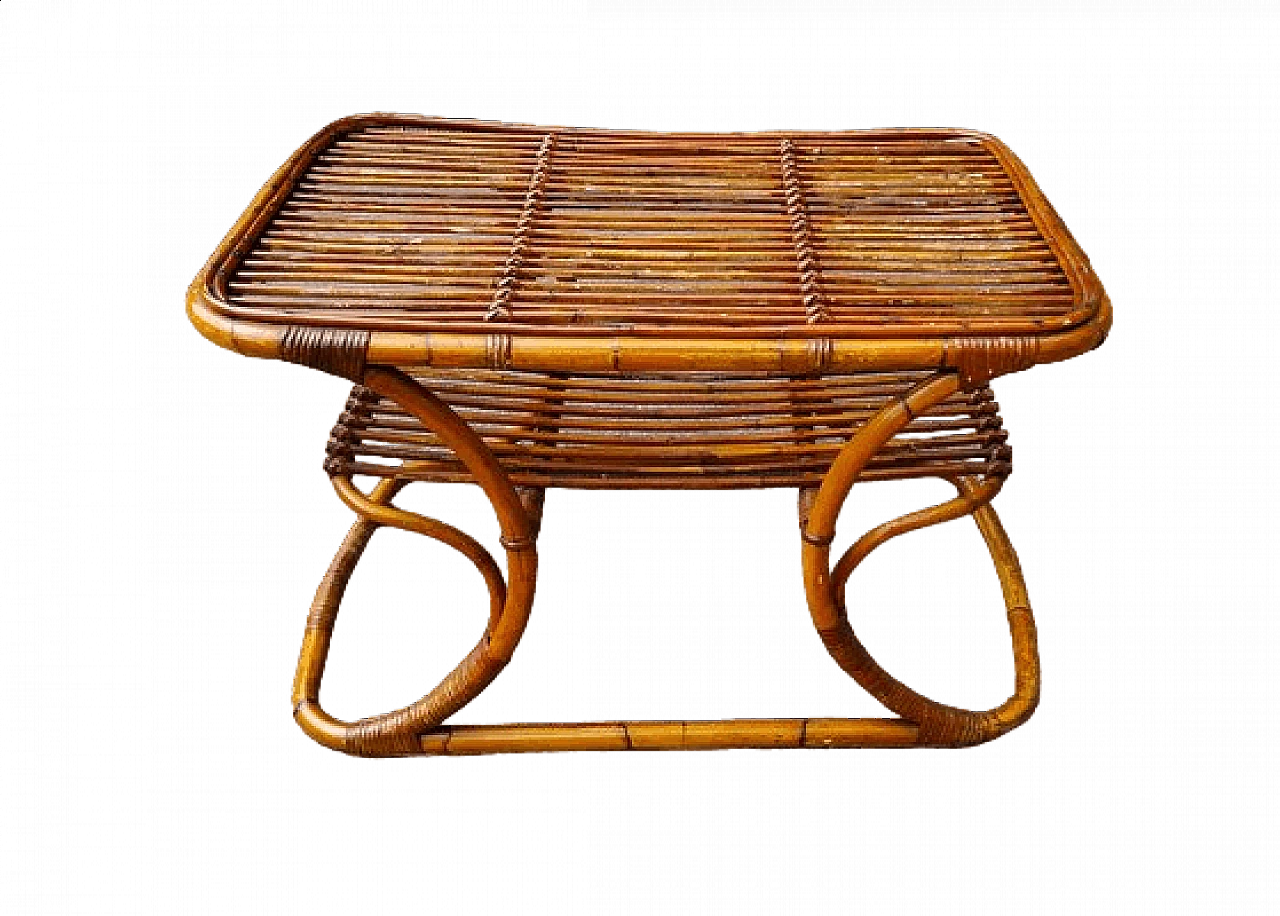 Tavolino in bamboo nello stile di Tito Agnoli, anni '50 4