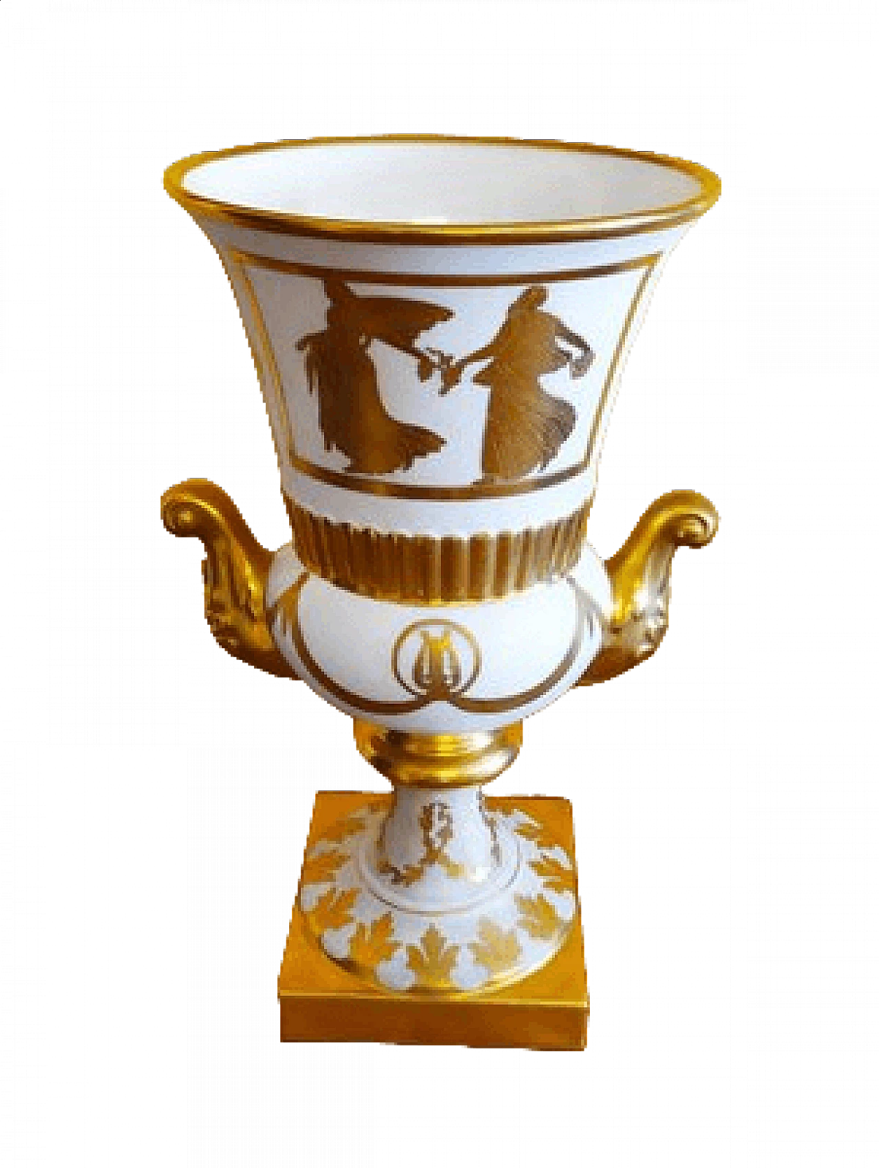 Porcelain vase with 24 kt gold decoration by Arrigo Finzi, 1950s 7