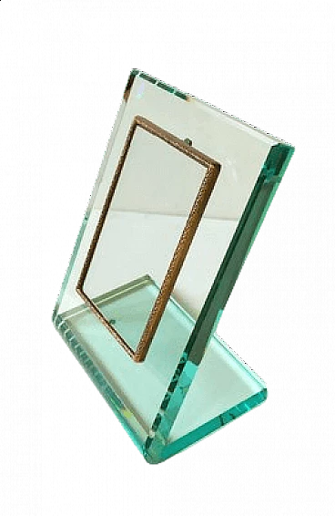 Crystal photo frame attributed to Fontana Arte, 1940s