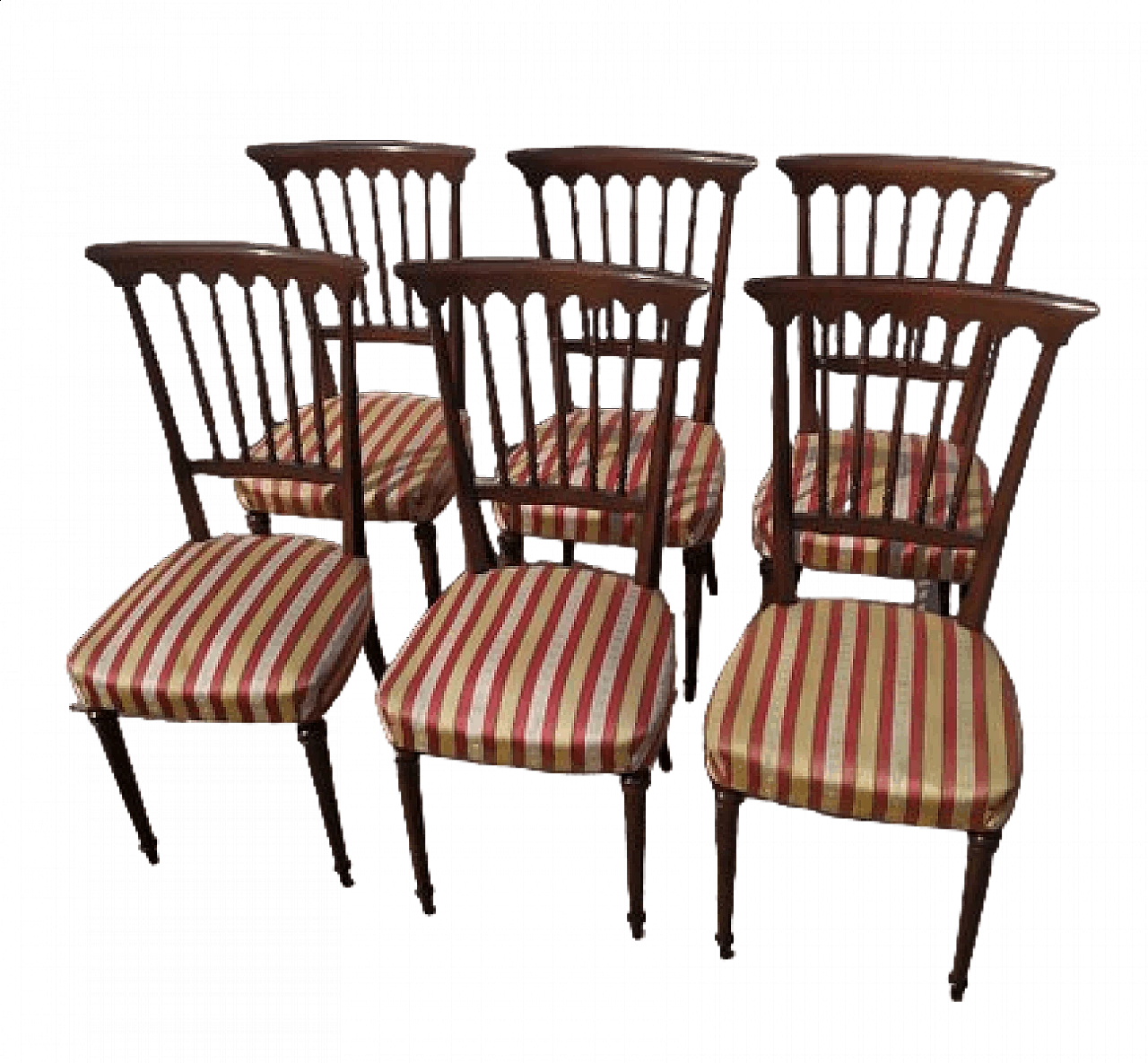 6 Sedie in faggio attribuite a Sanguineti, anni '50 10