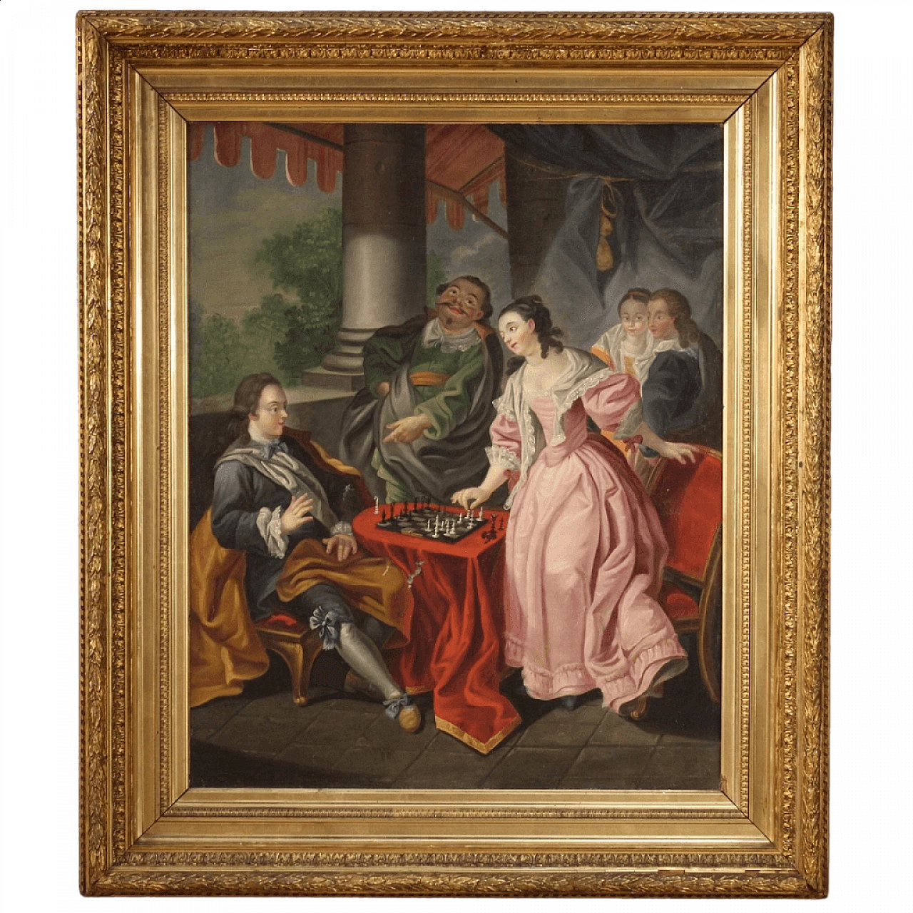 Partita a scacchi, olio su tela, fine '700 13