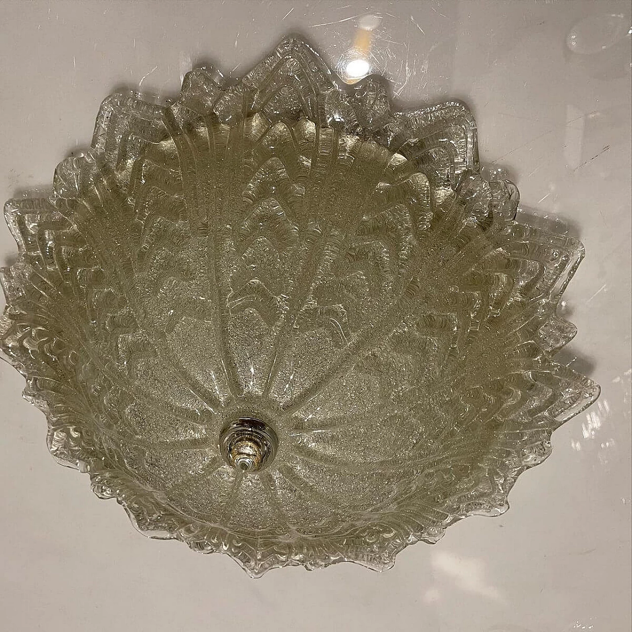 Lampada da soffitto a incasso in vetro di Murano, anni '60 5