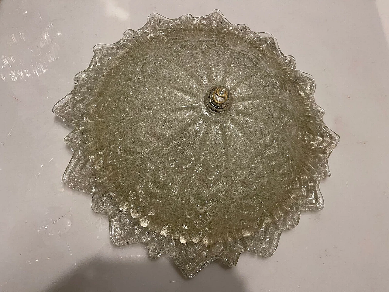 Lampada da soffitto a incasso in vetro di Murano, anni '60 6