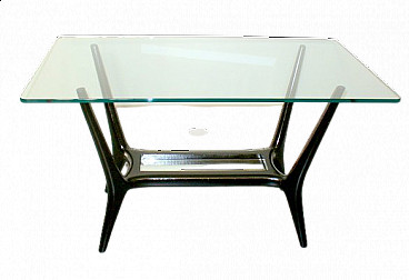 Tavolino con doppio piano in vetro attribuito a Ico & Luisa Parisi per Cassina, anni '50