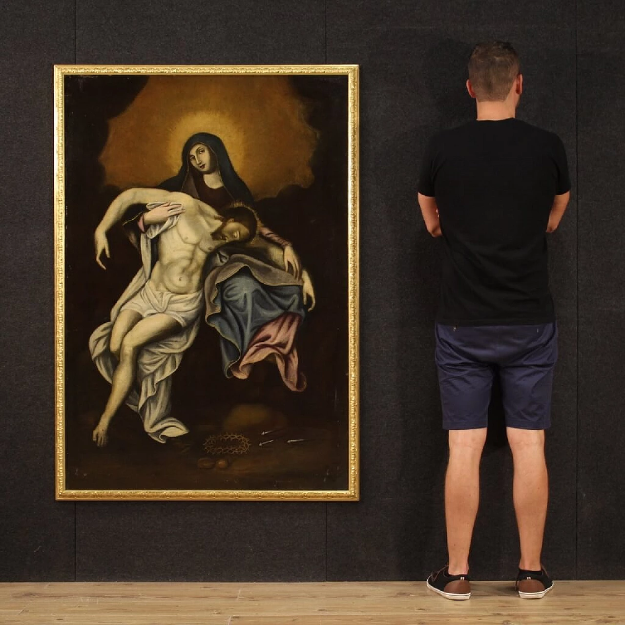 Pietà, dipinto a olio su tela, '700 3