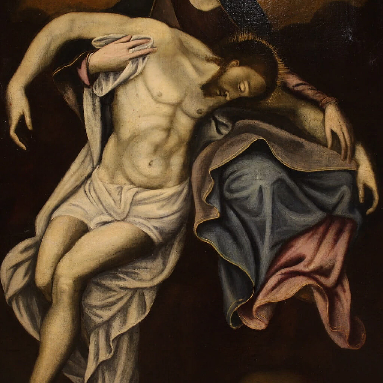 Pietà, dipinto a olio su tela, '700 9