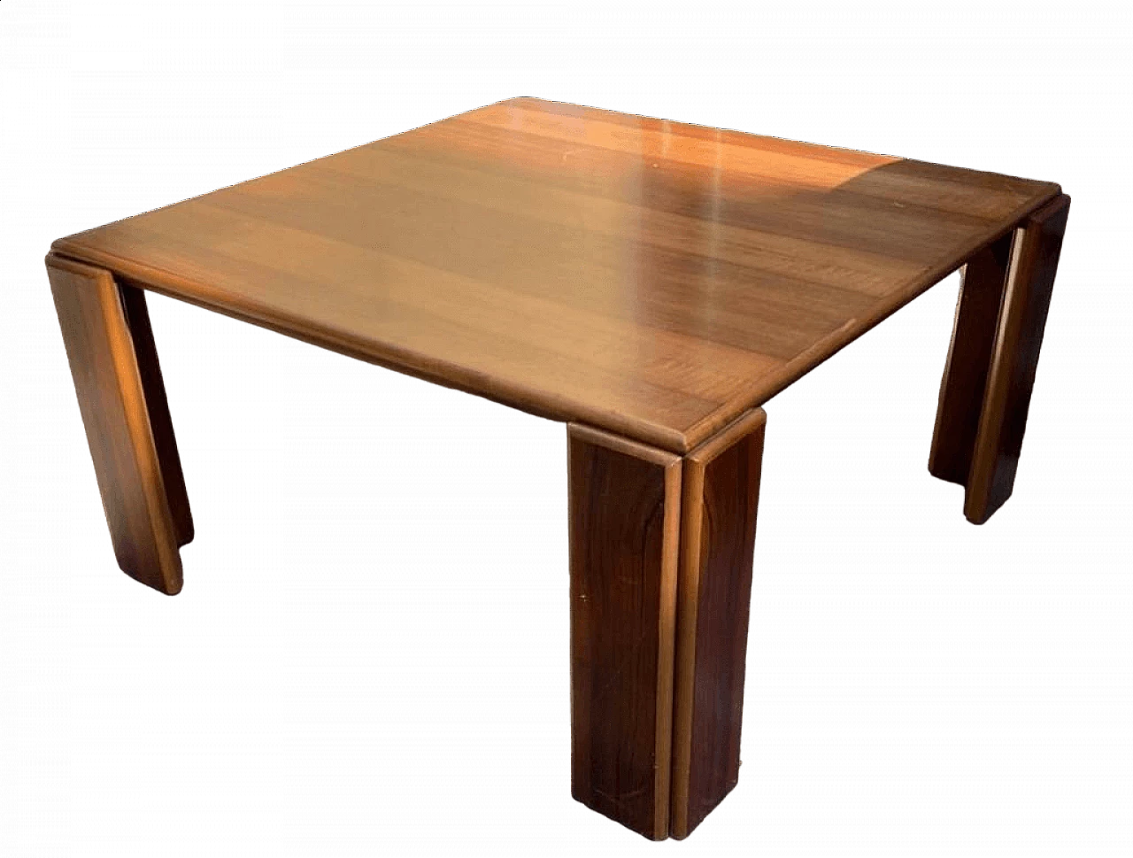 Tavolino quadrato in legno, anni '70 5