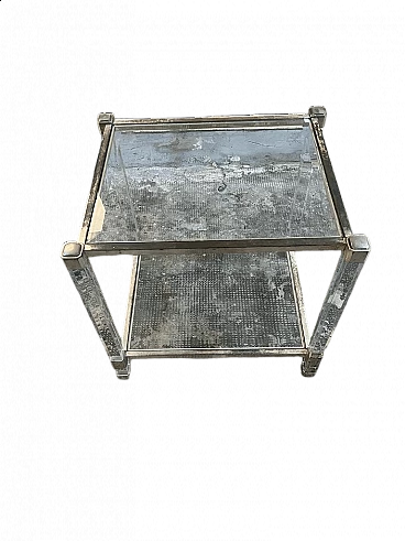 Side table in plexiglass, crystal and metal, 1980s