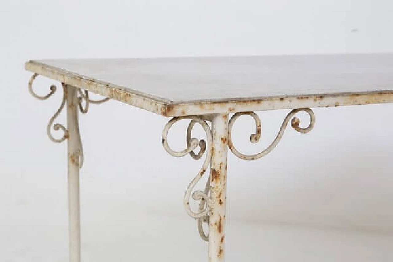 Wrought iron and marble table, 19th century 2