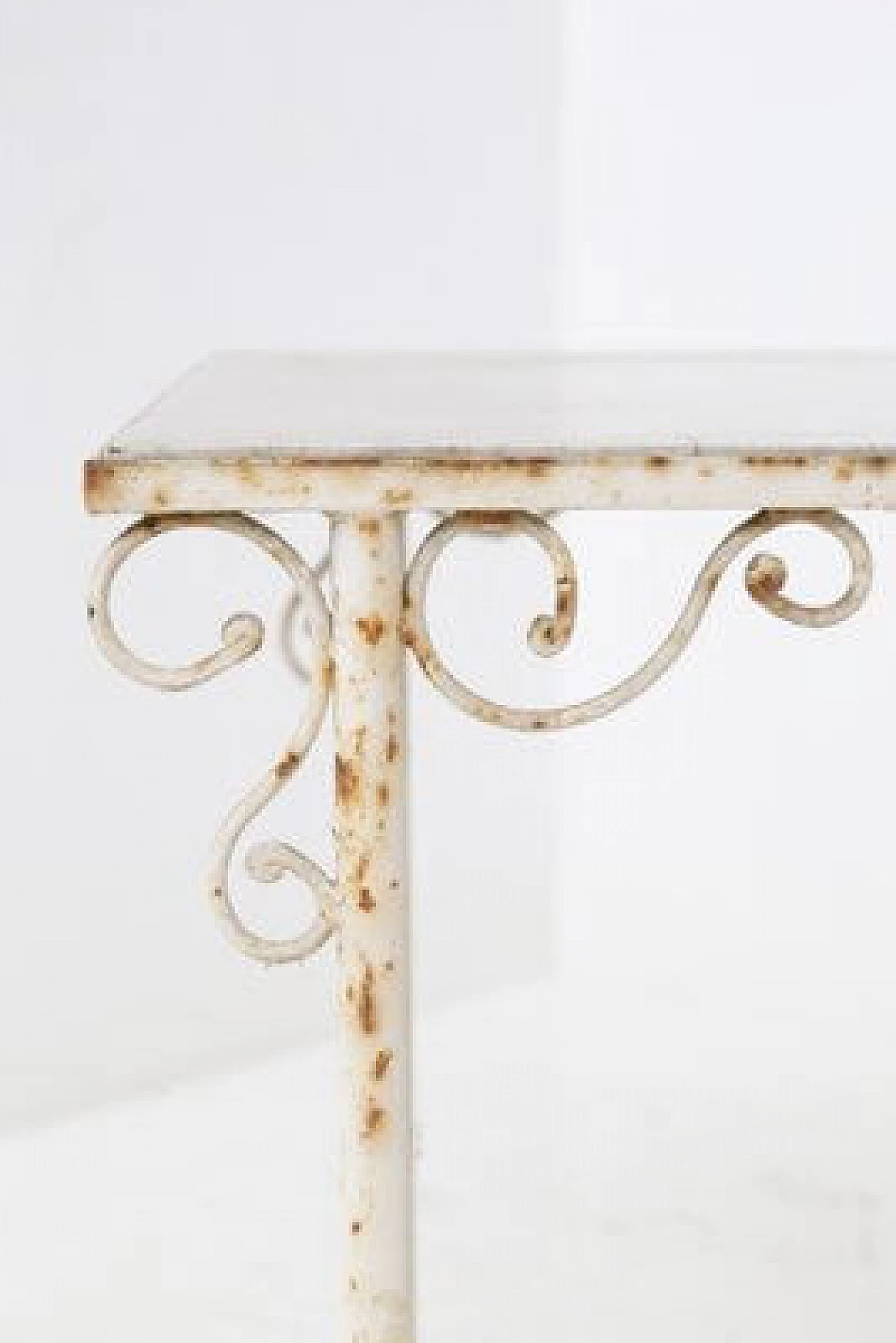 Wrought iron and marble table, 19th century 4