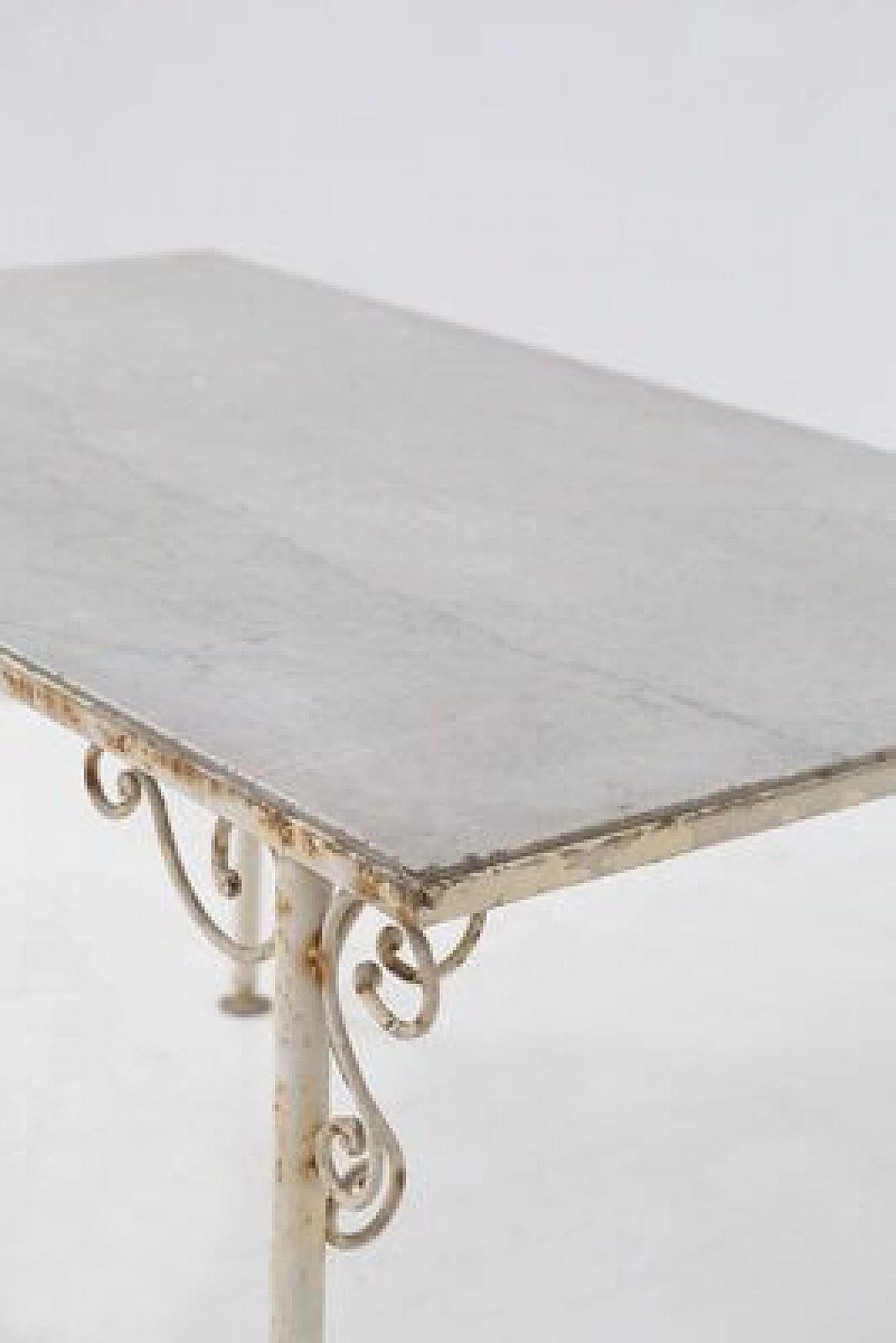 Wrought iron and marble table, 19th century 5
