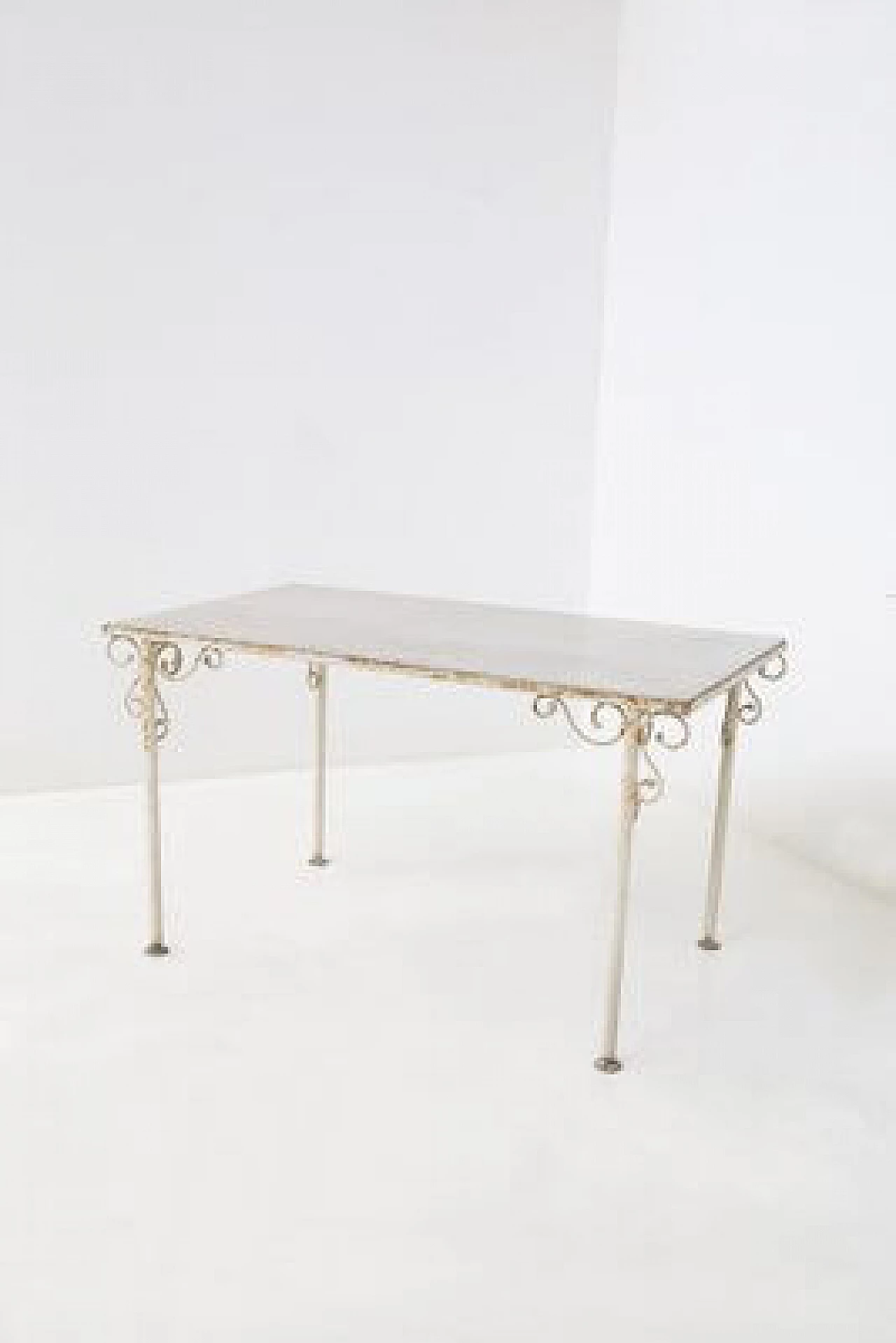 Wrought iron and marble table, 19th century 7