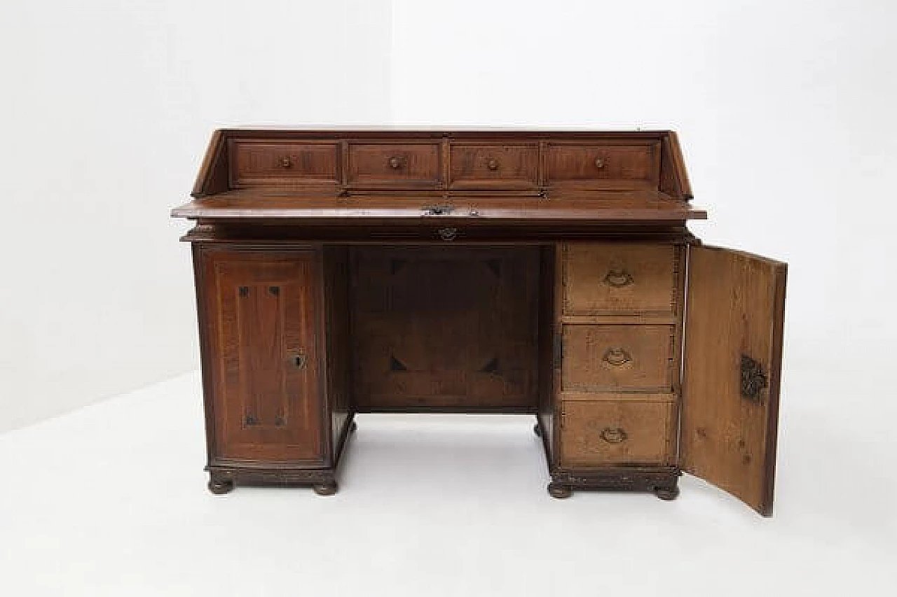 Solid wood desk with drawers, 18th century 9