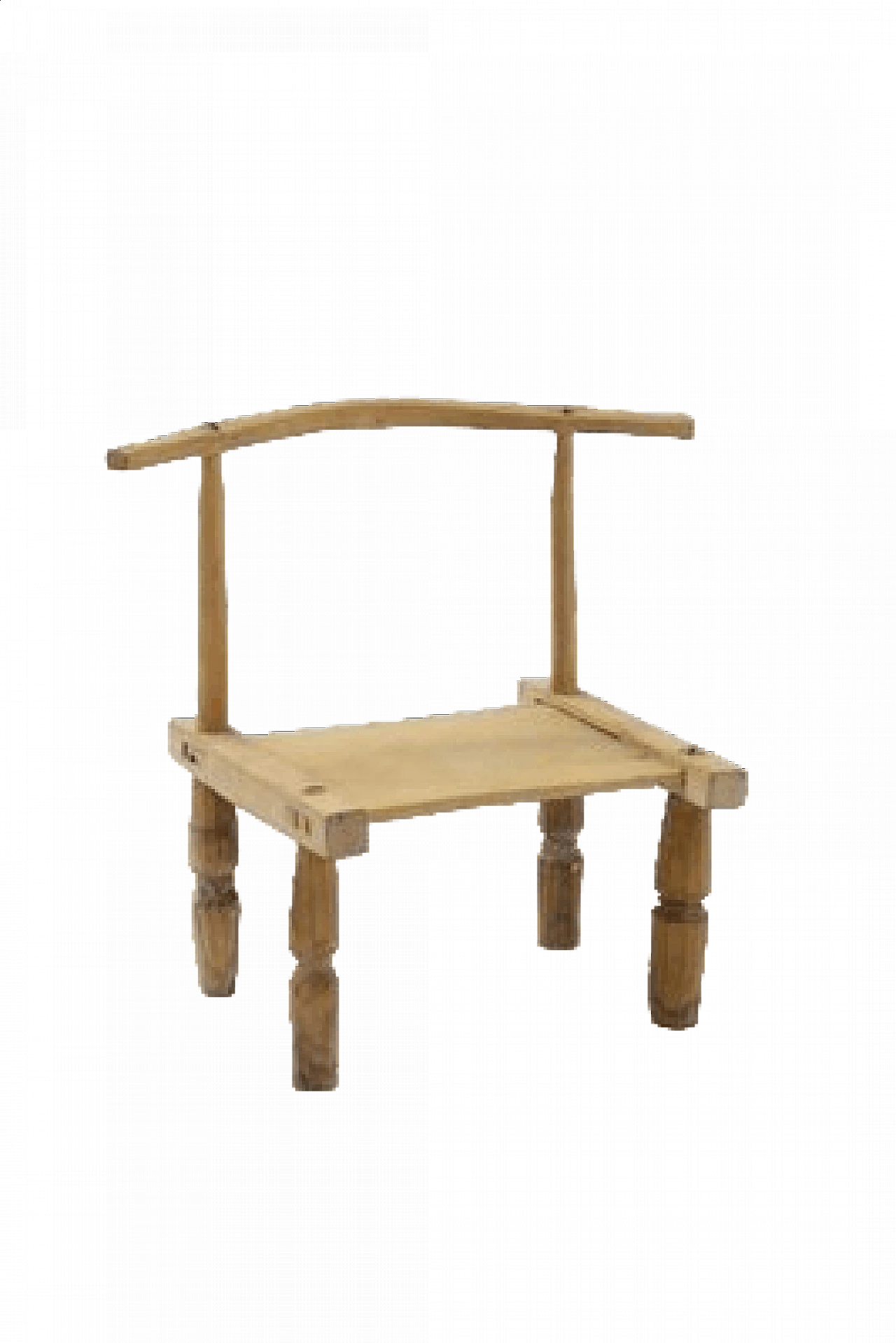 Coppia di sedie in legno con lavorazione grezza, anni '60 19