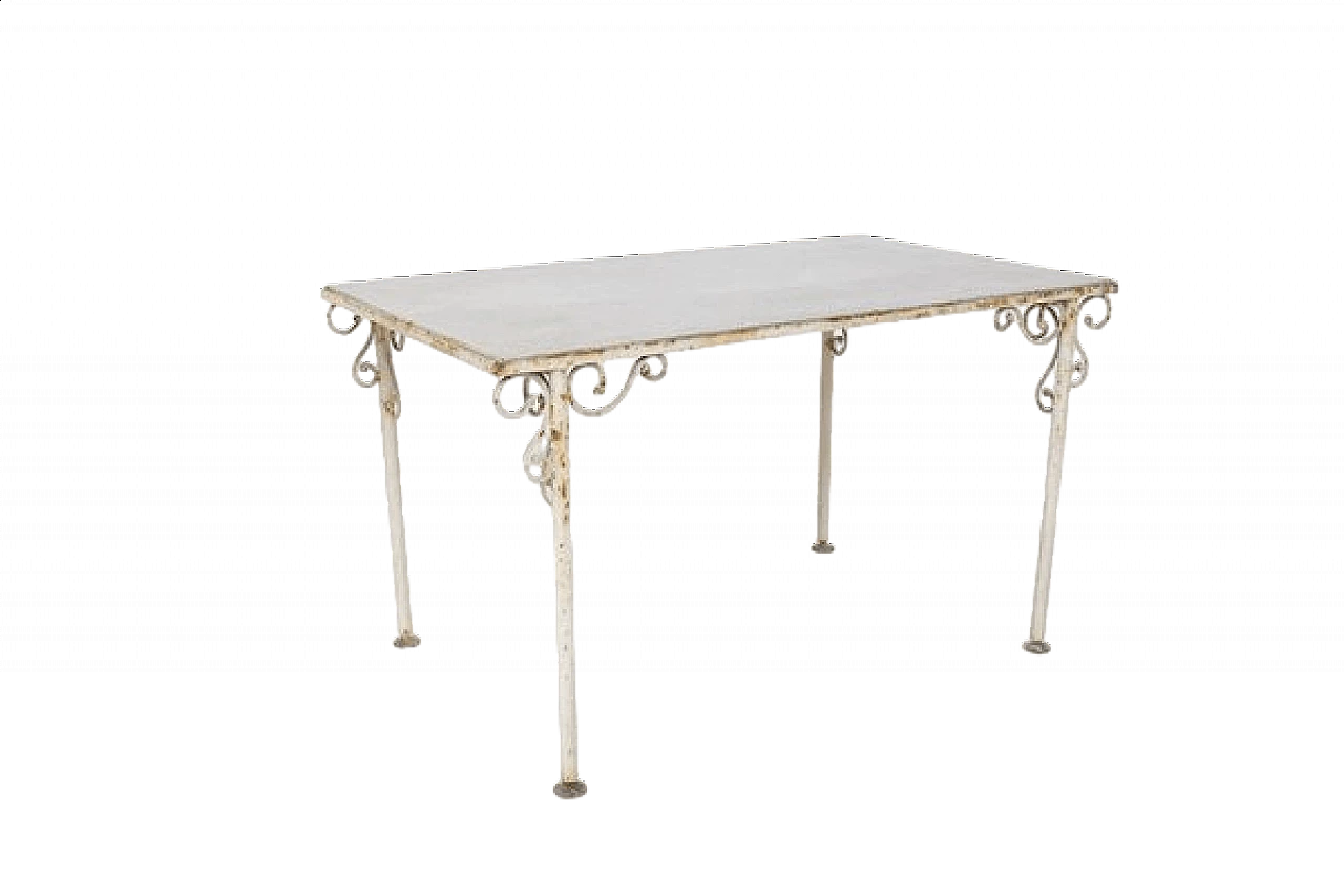 Wrought iron and marble table, 19th century 8
