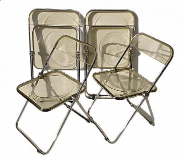 4 Plia chairs by Giancarlo Piretti for Anonima Castelli, 1960s
