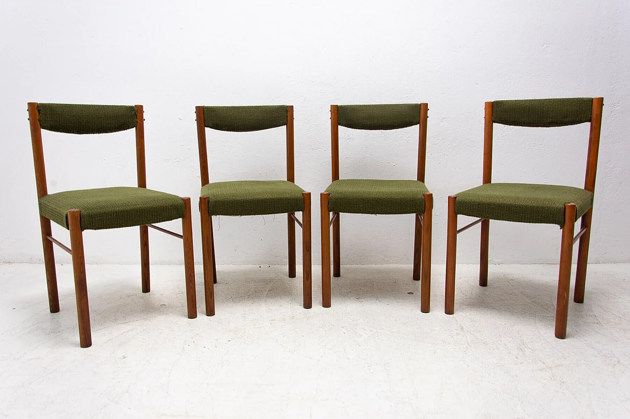 4 Scandinavian-style beech dining chairs, 1980s 2