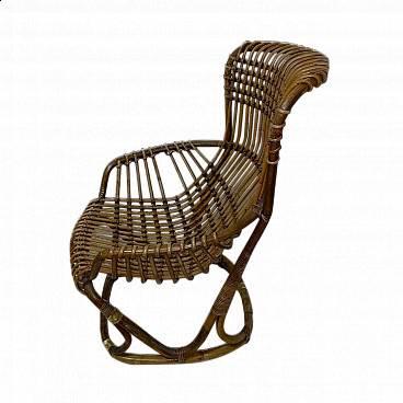 Wicker armchair by Tito angoli, 1960s