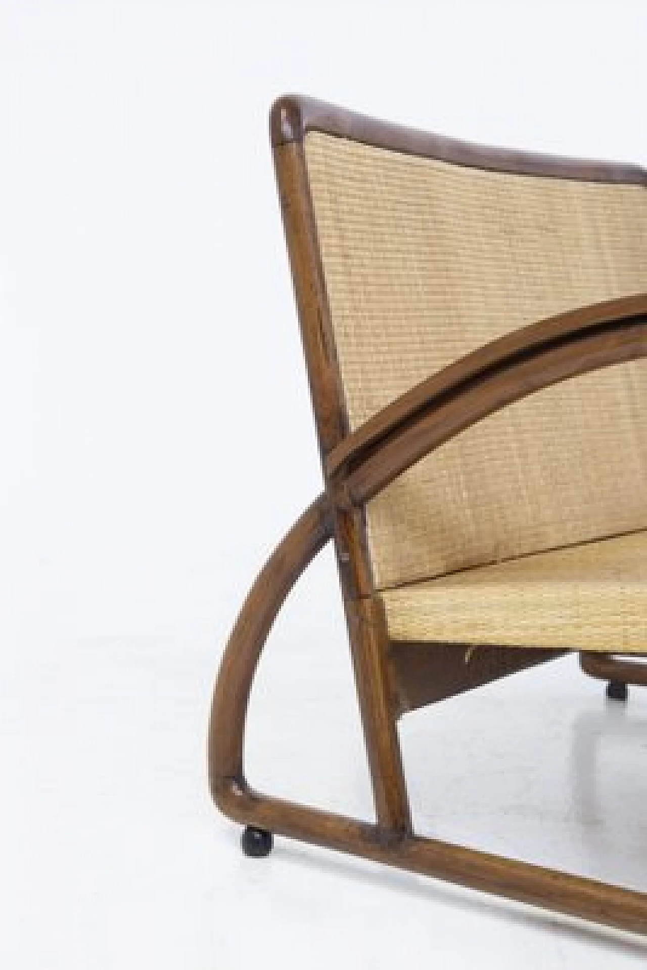 Rationalist style sofa in wood and wicker, 1920s 9