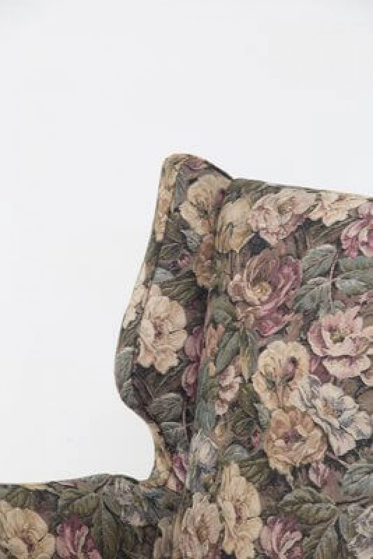 Poltrona rivestita in tessuto floreale, anni '50 3