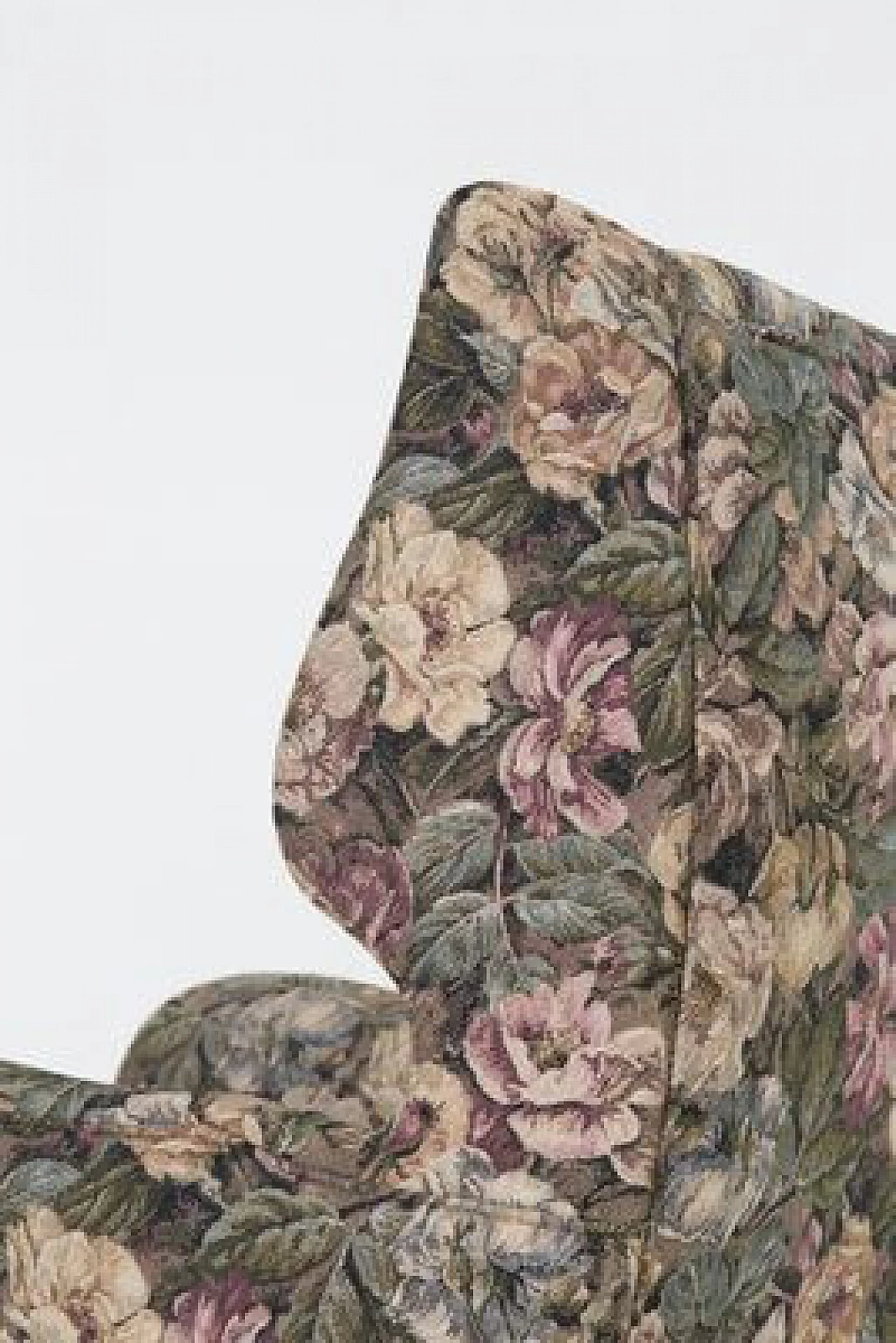 Poltrona rivestita in tessuto floreale, anni '50 4