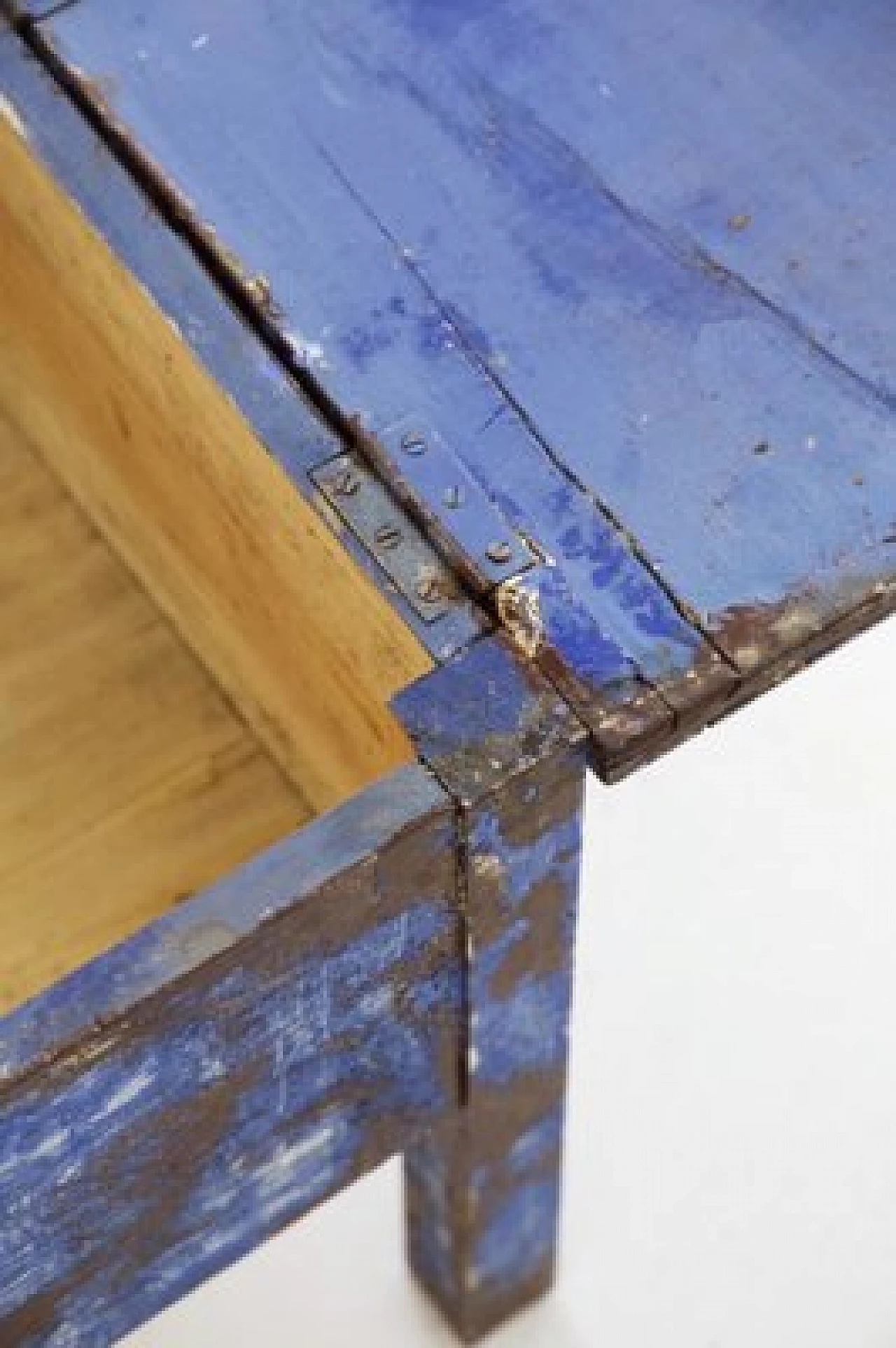 Coppia di sgabelli pieghevoli in legno blu, '800 11