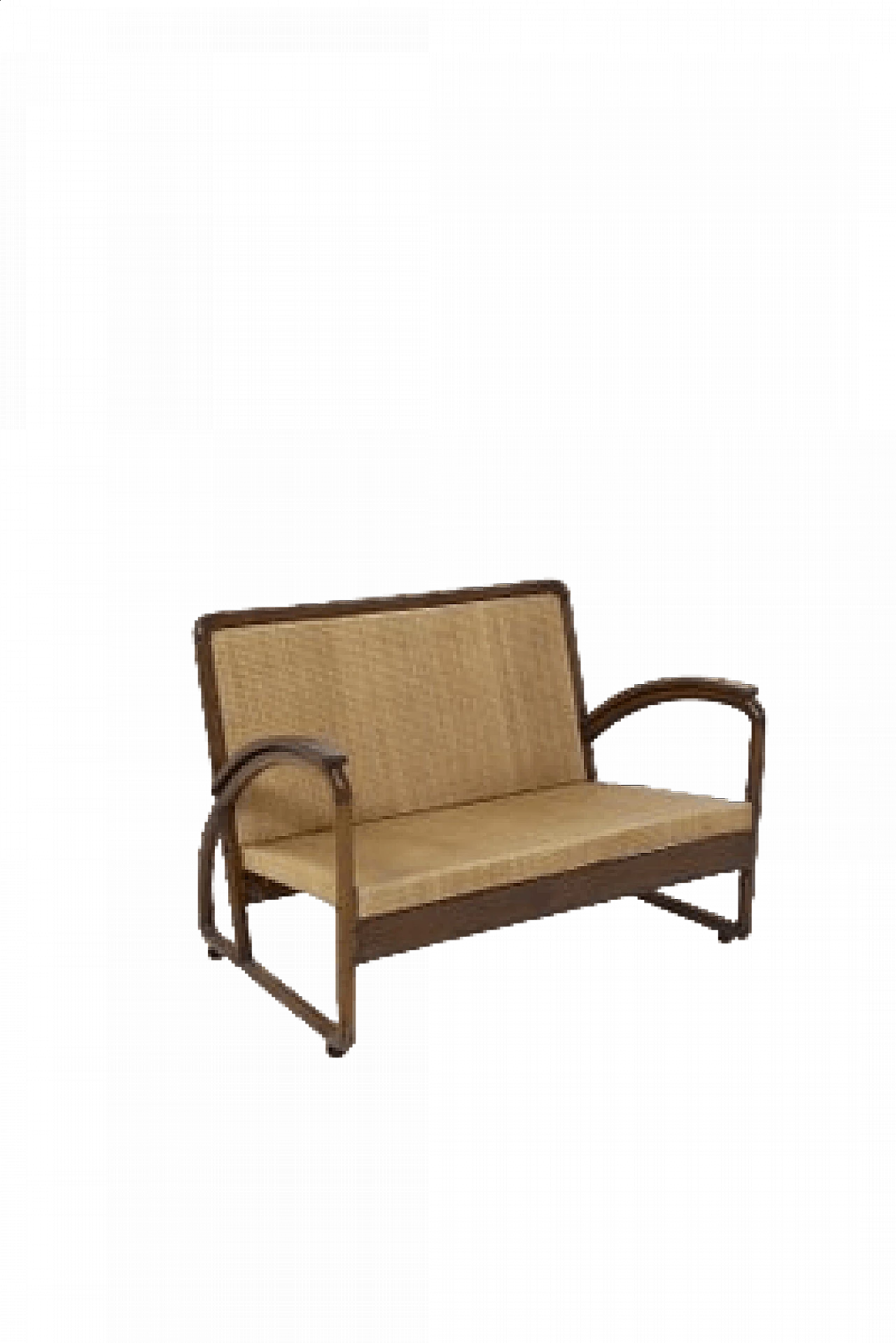 Rationalist style sofa in wood and wicker, 1920s 13