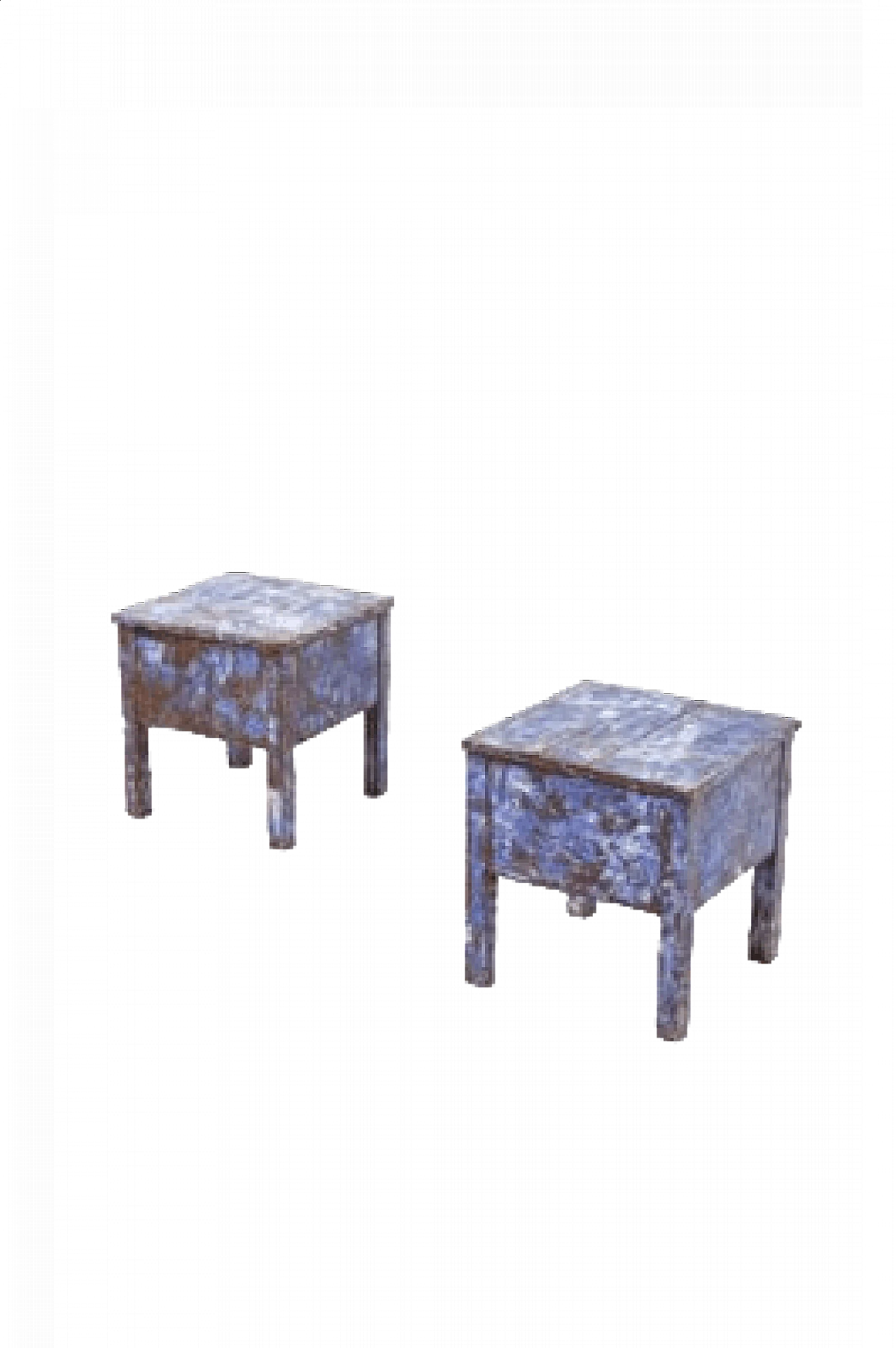 Coppia di sgabelli pieghevoli in legno blu, '800 17