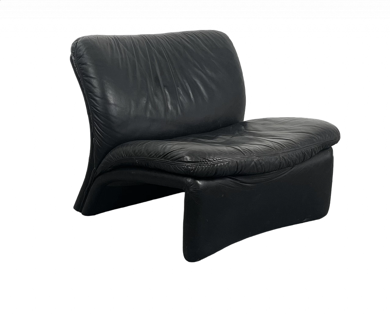 Poltrona in pelle nera, anni '90 6