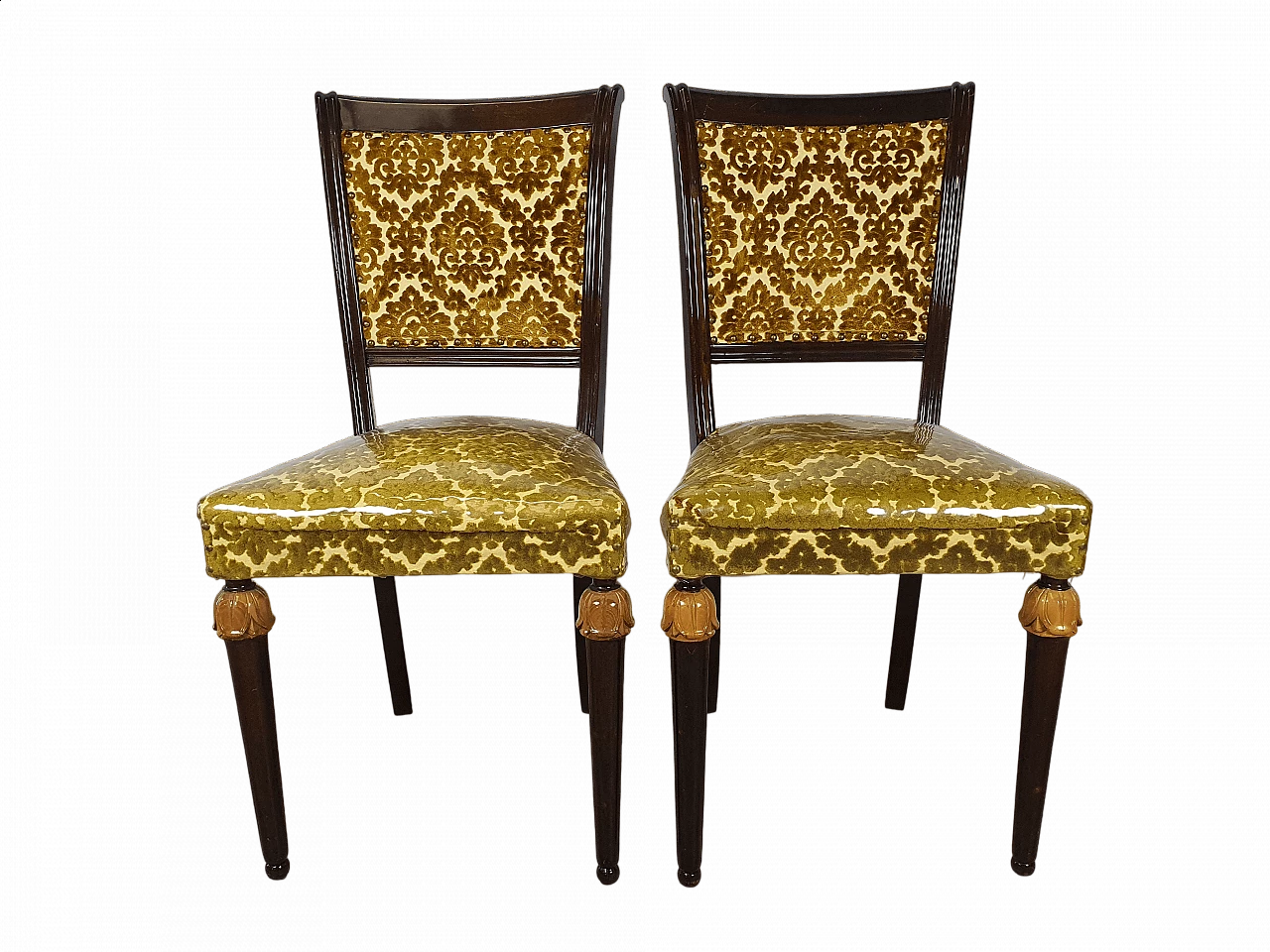 Pair of upholstered chairs in Empire style, 1950s 25