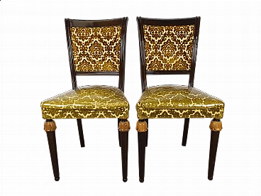 Coppia di sedie imbottite in stile Impero, anni '50