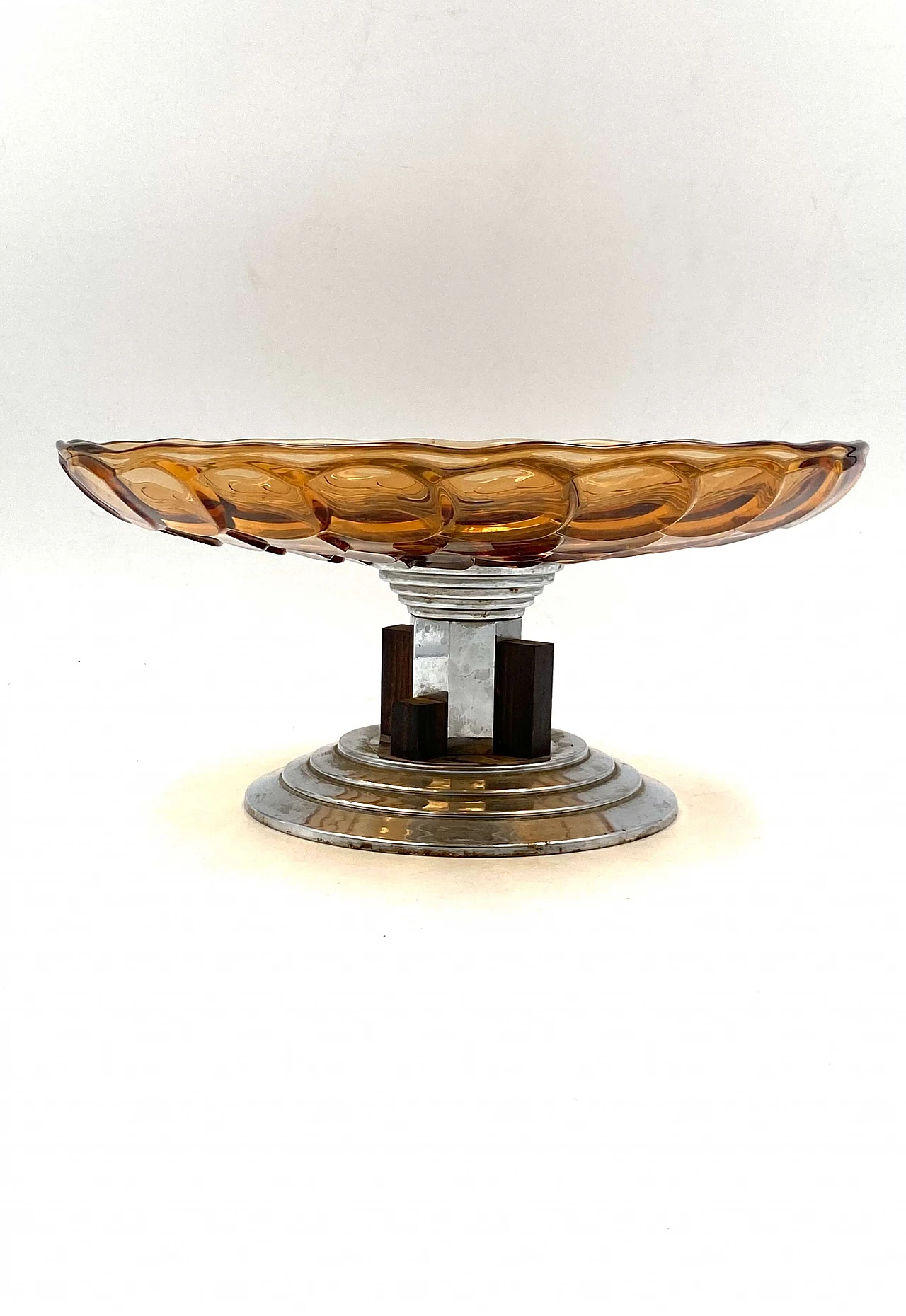 Centrotavola in vetro a squame arancioni Art Déco, anni '30 5