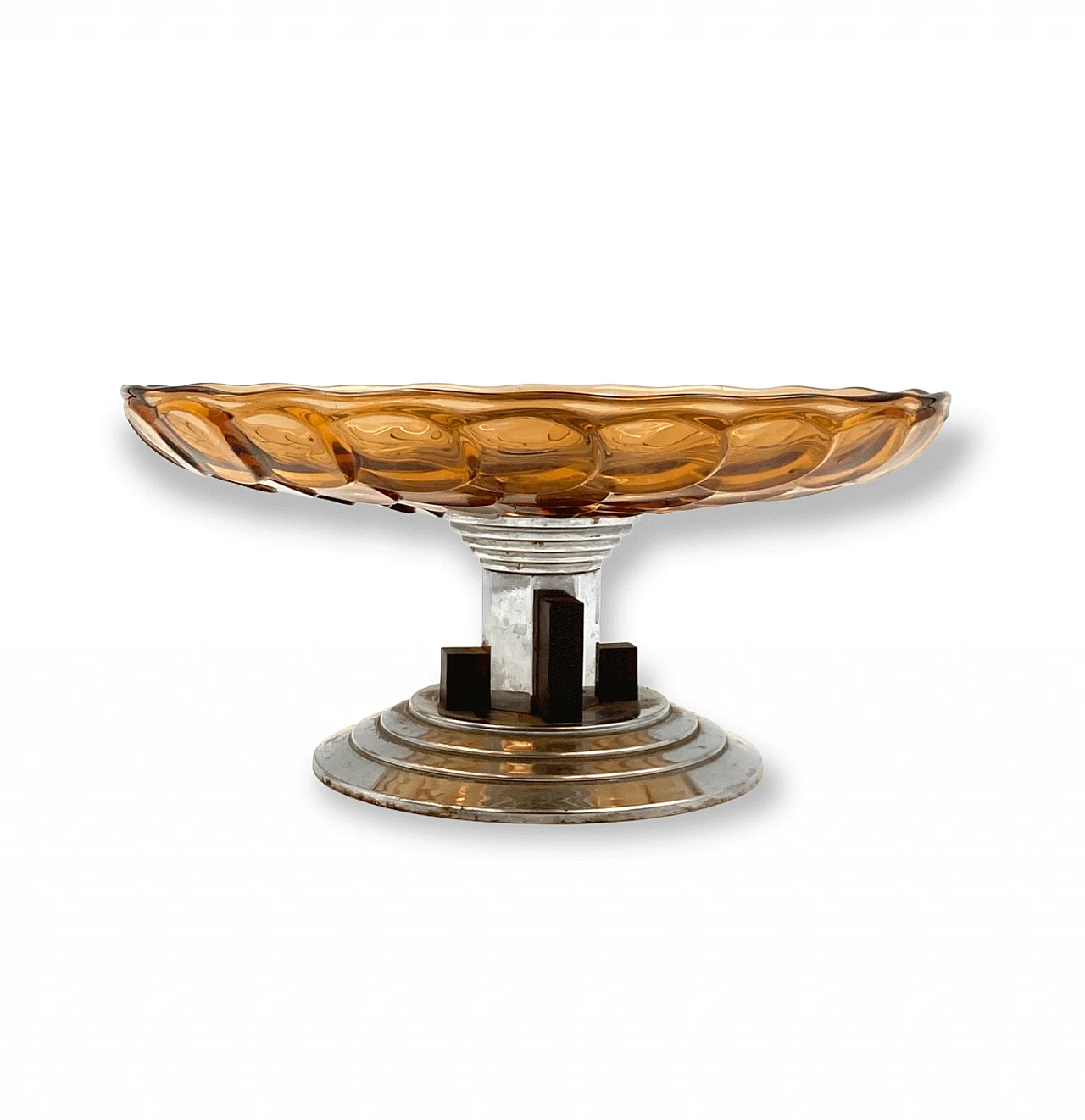 Centrotavola in vetro a squame arancioni Art Déco, anni '30 6