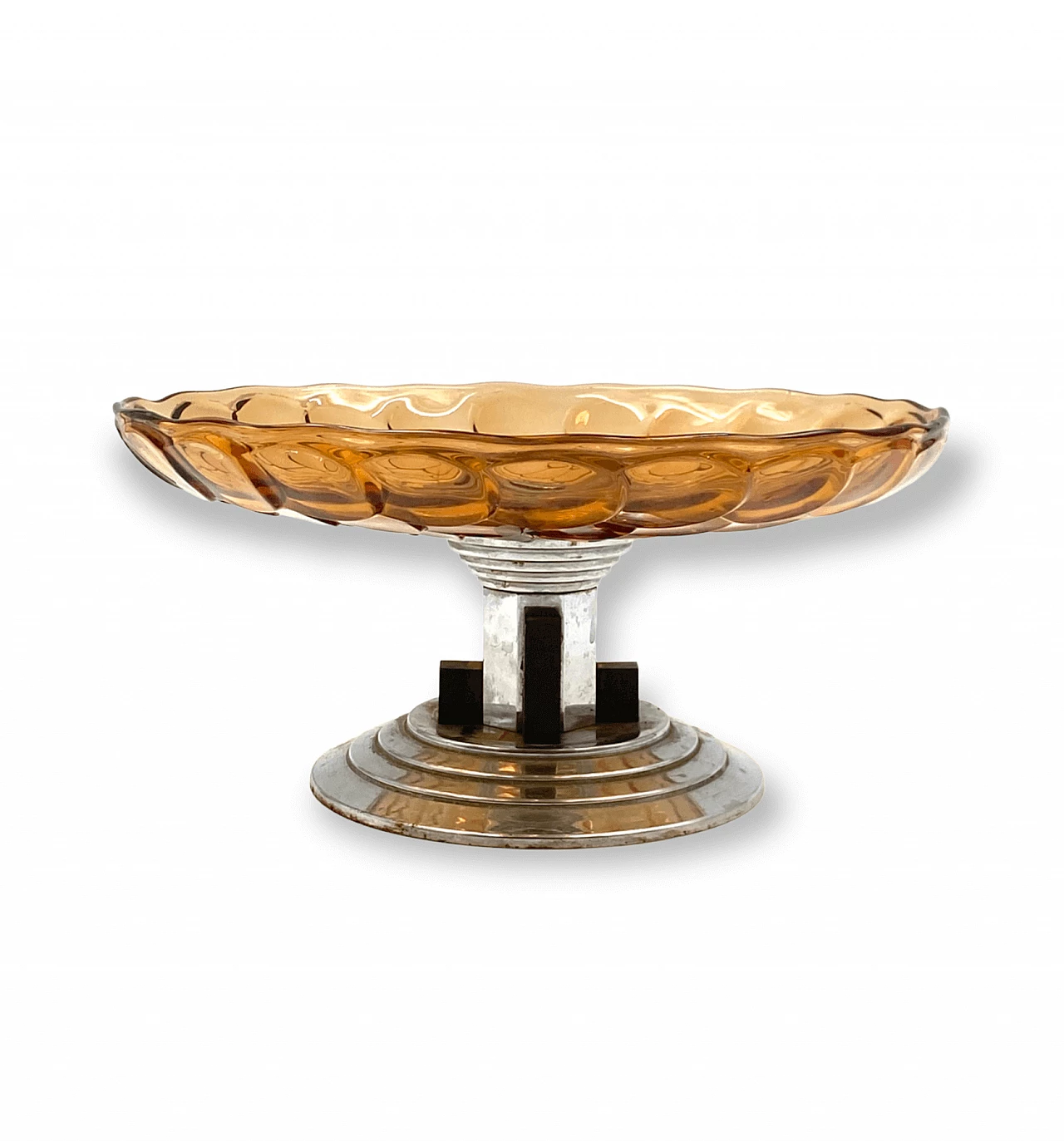 Centrotavola in vetro a squame arancioni Art Déco, anni '30 7