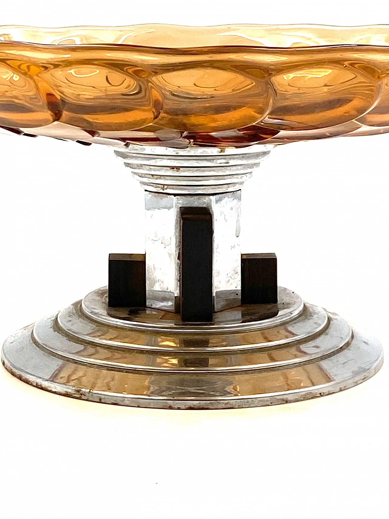 Centrotavola in vetro a squame arancioni Art Déco, anni '30 8