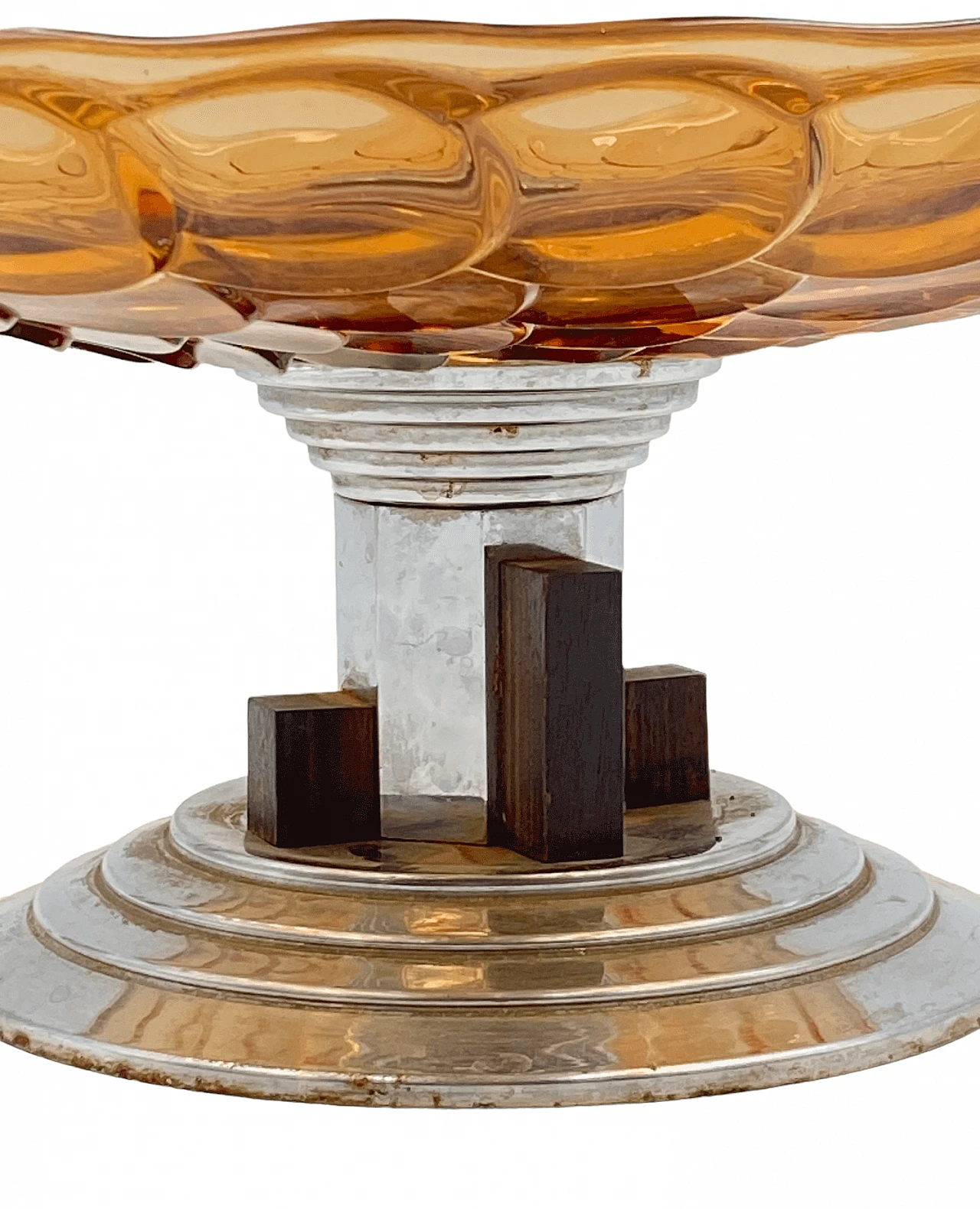 Centrotavola in vetro a squame arancioni Art Déco, anni '30 9