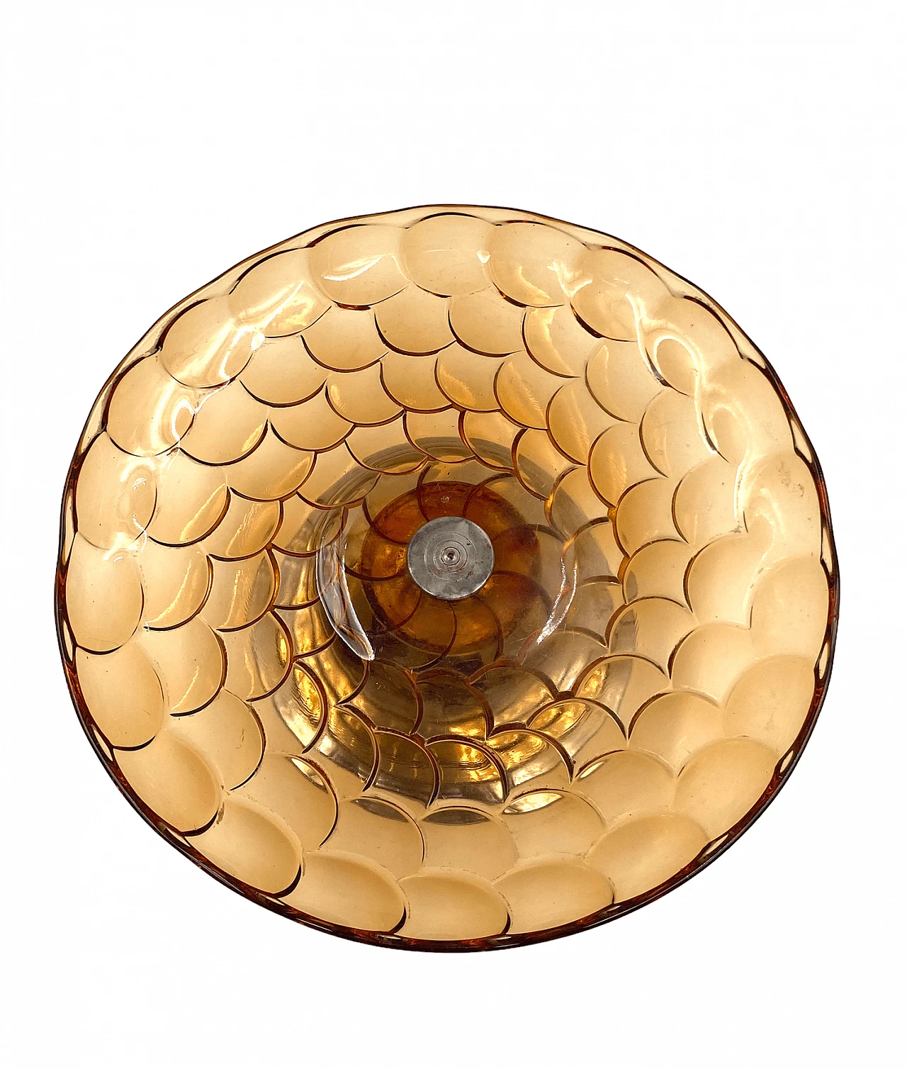Centrotavola in vetro a squame arancioni Art Déco, anni '30 12
