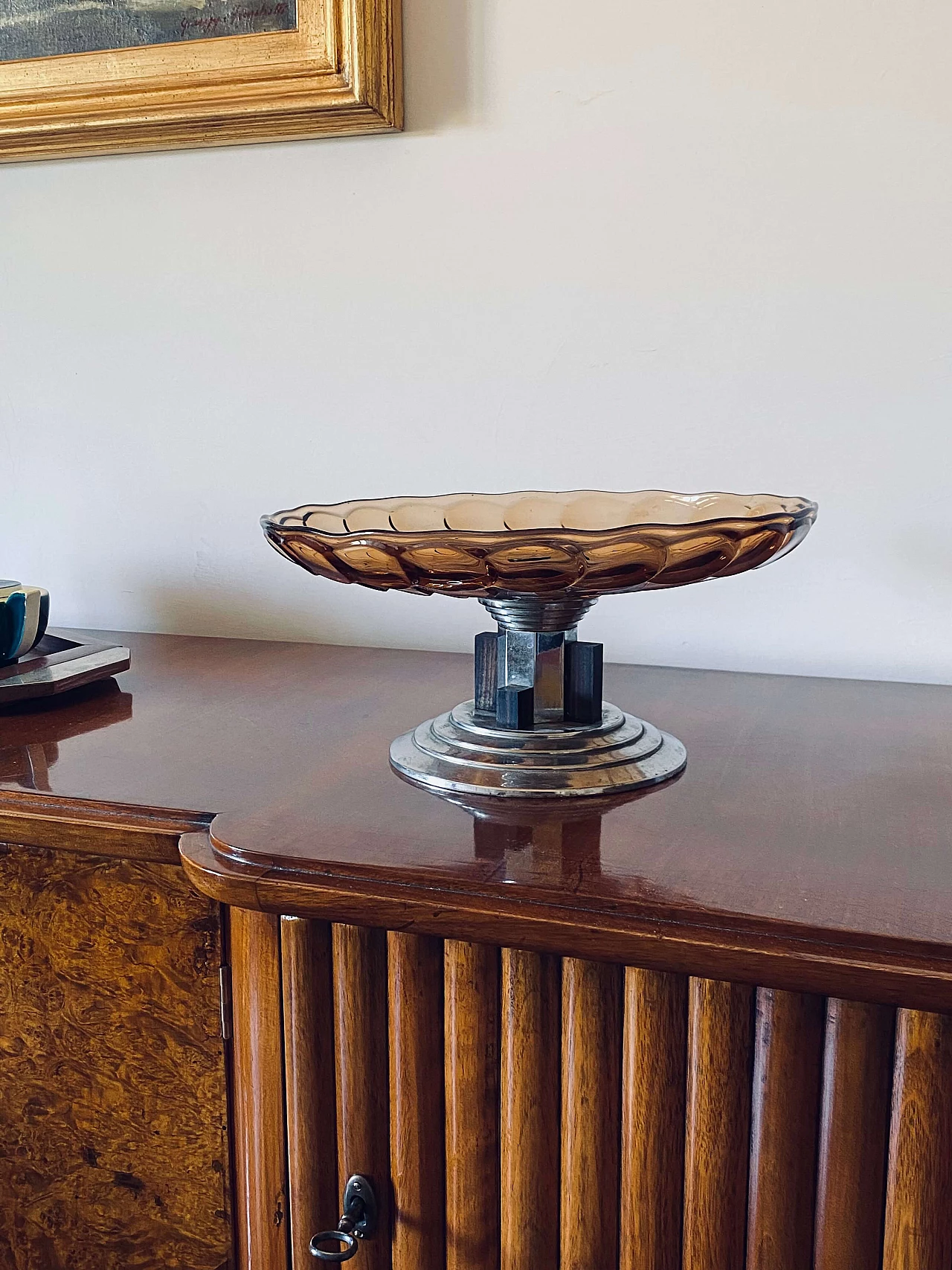 Centrotavola in vetro a squame arancioni Art Déco, anni '30 15