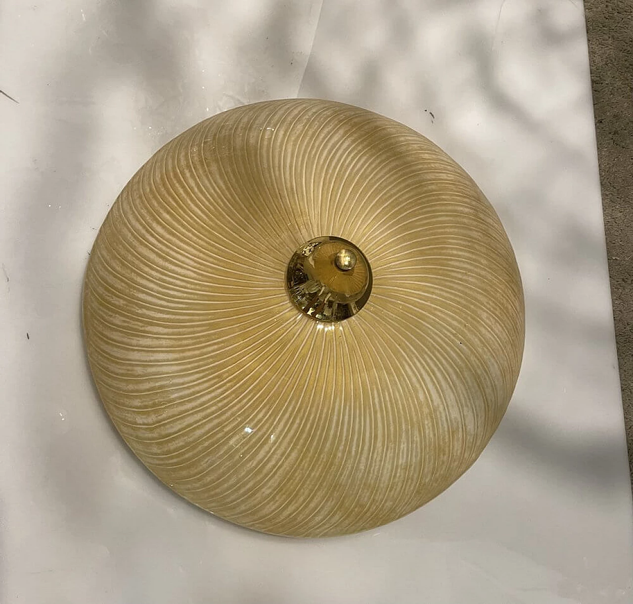 Lampada da soffitto a incasso in vetro di Murano, anni '70 2