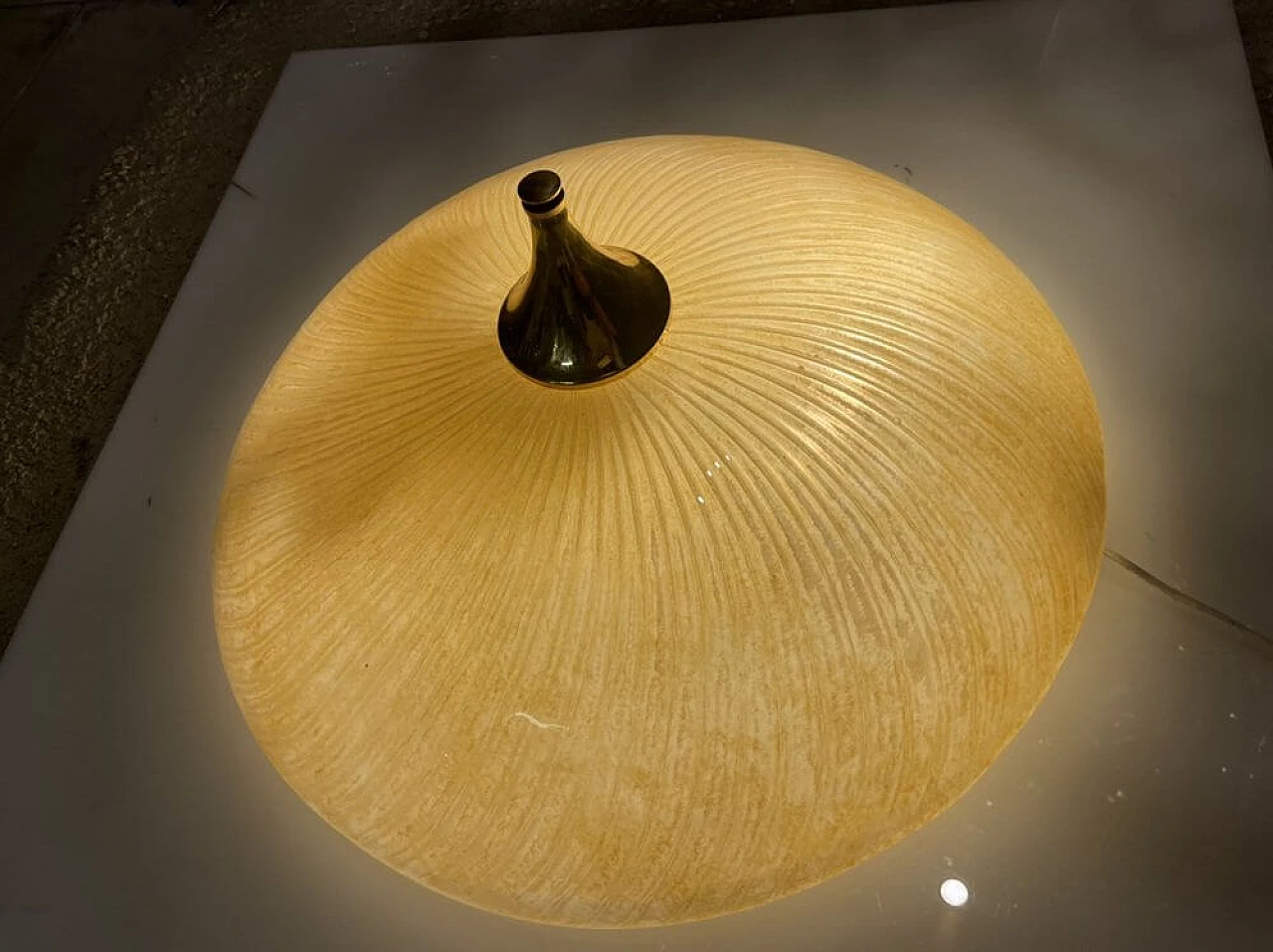 Lampada da soffitto a incasso in vetro di Murano, anni '70 3