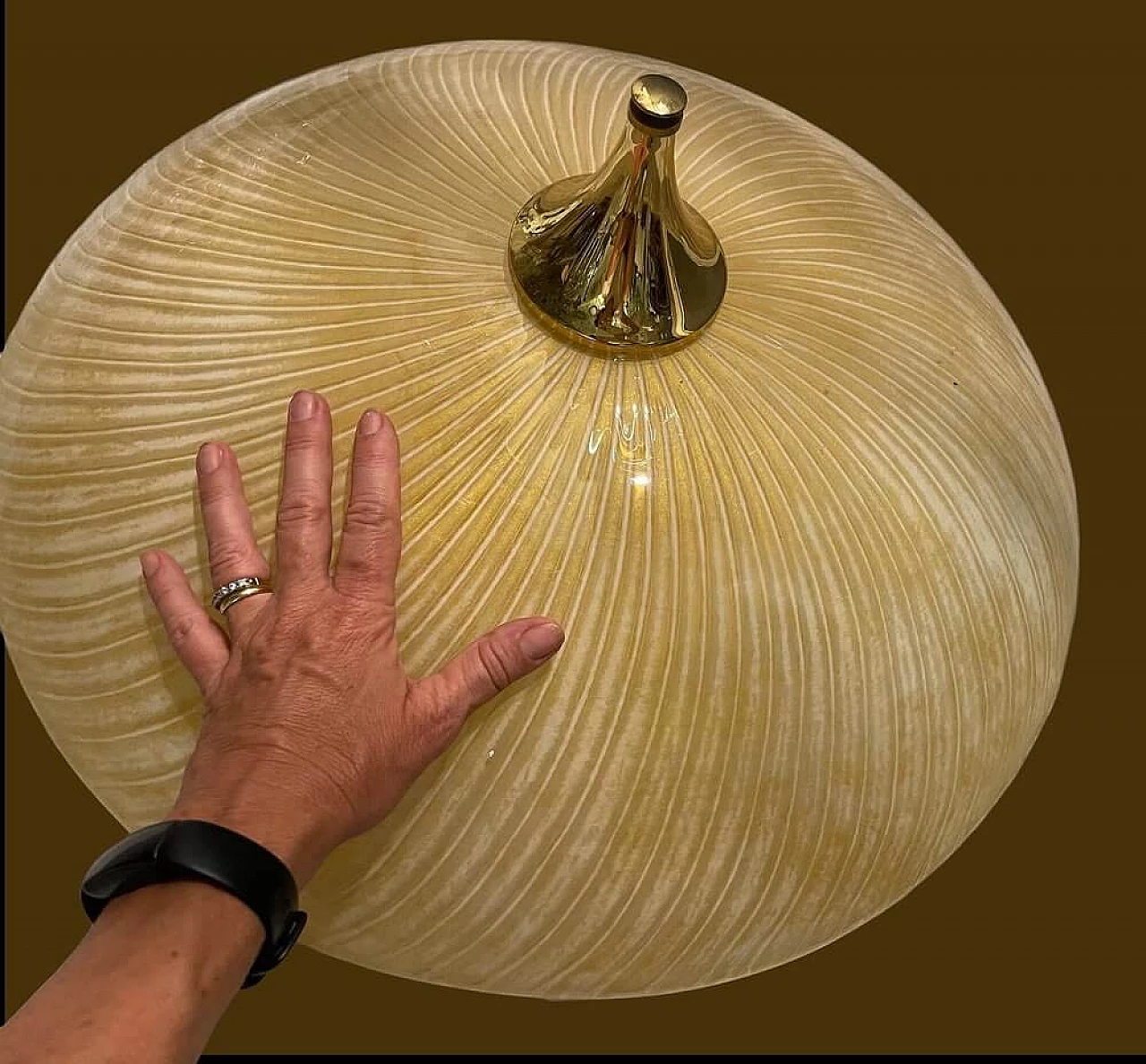 Lampada da soffitto a incasso in vetro di Murano, anni '70 9