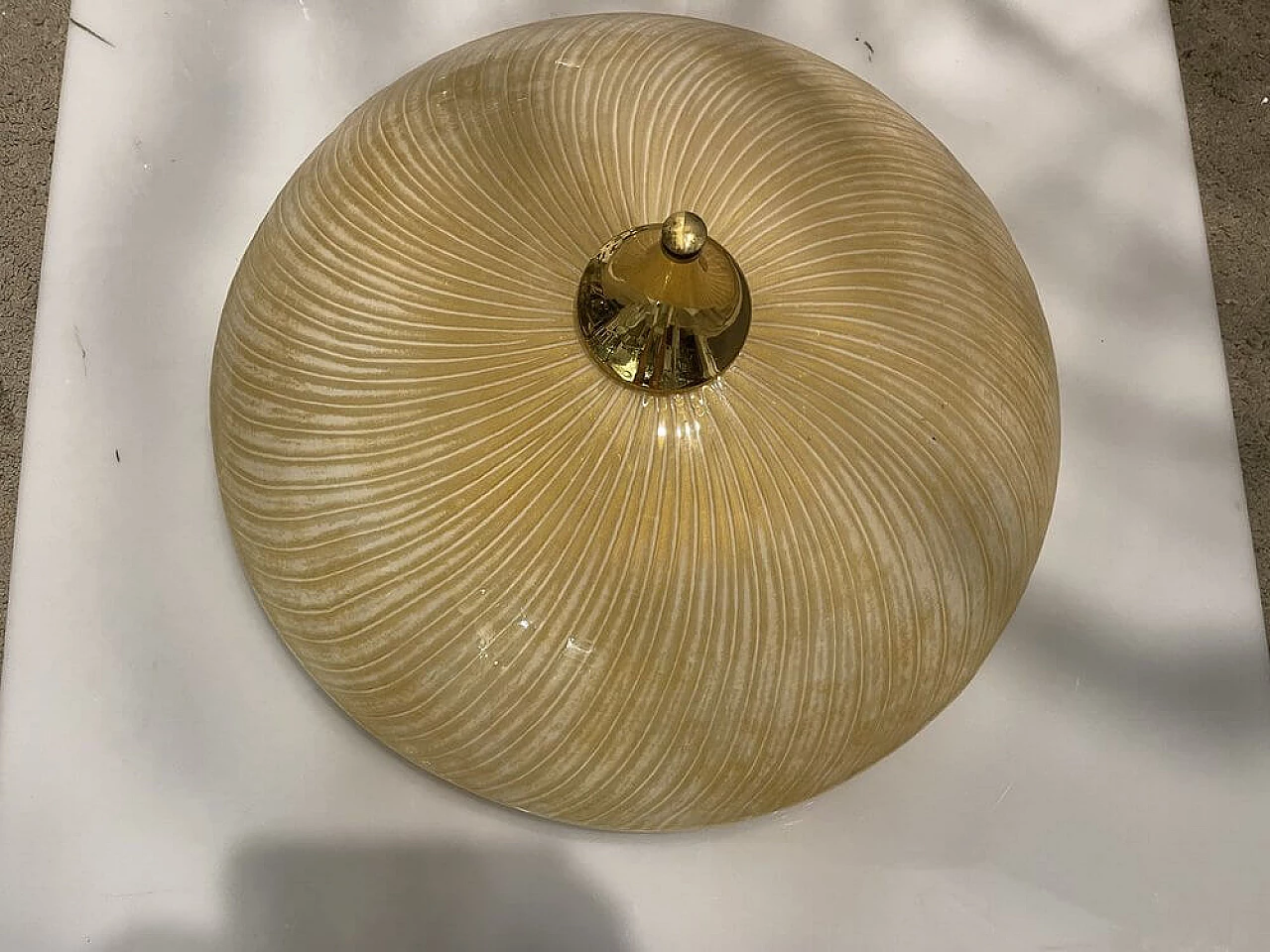 Lampada da soffitto a incasso in vetro di Murano, anni '70 10