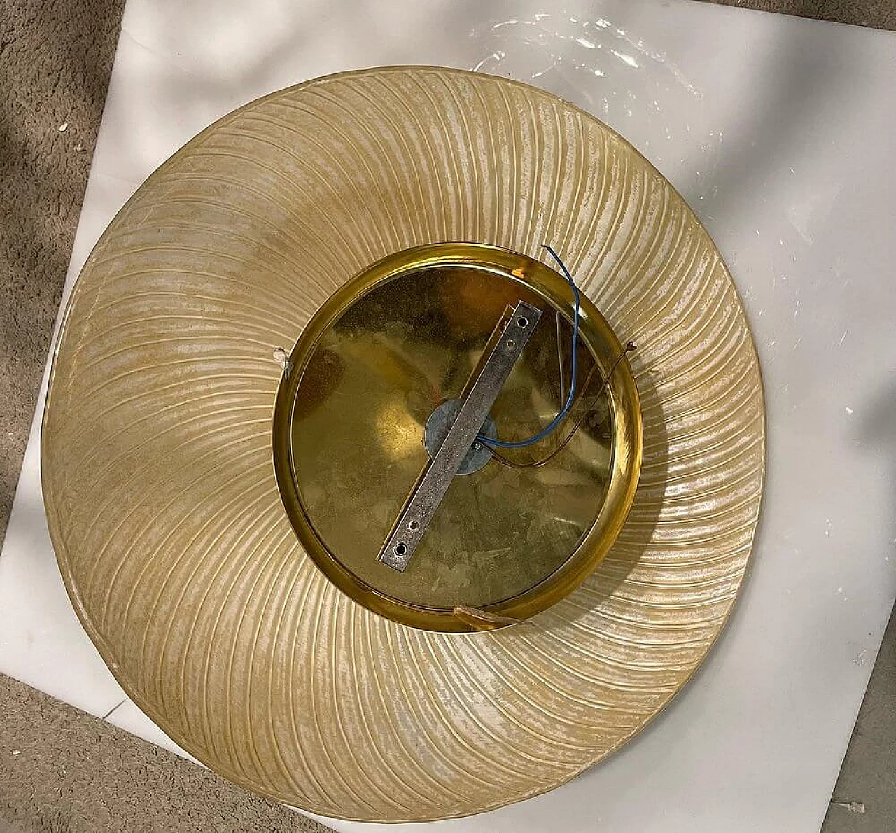 Lampada da soffitto a incasso in vetro di Murano, anni '70 11