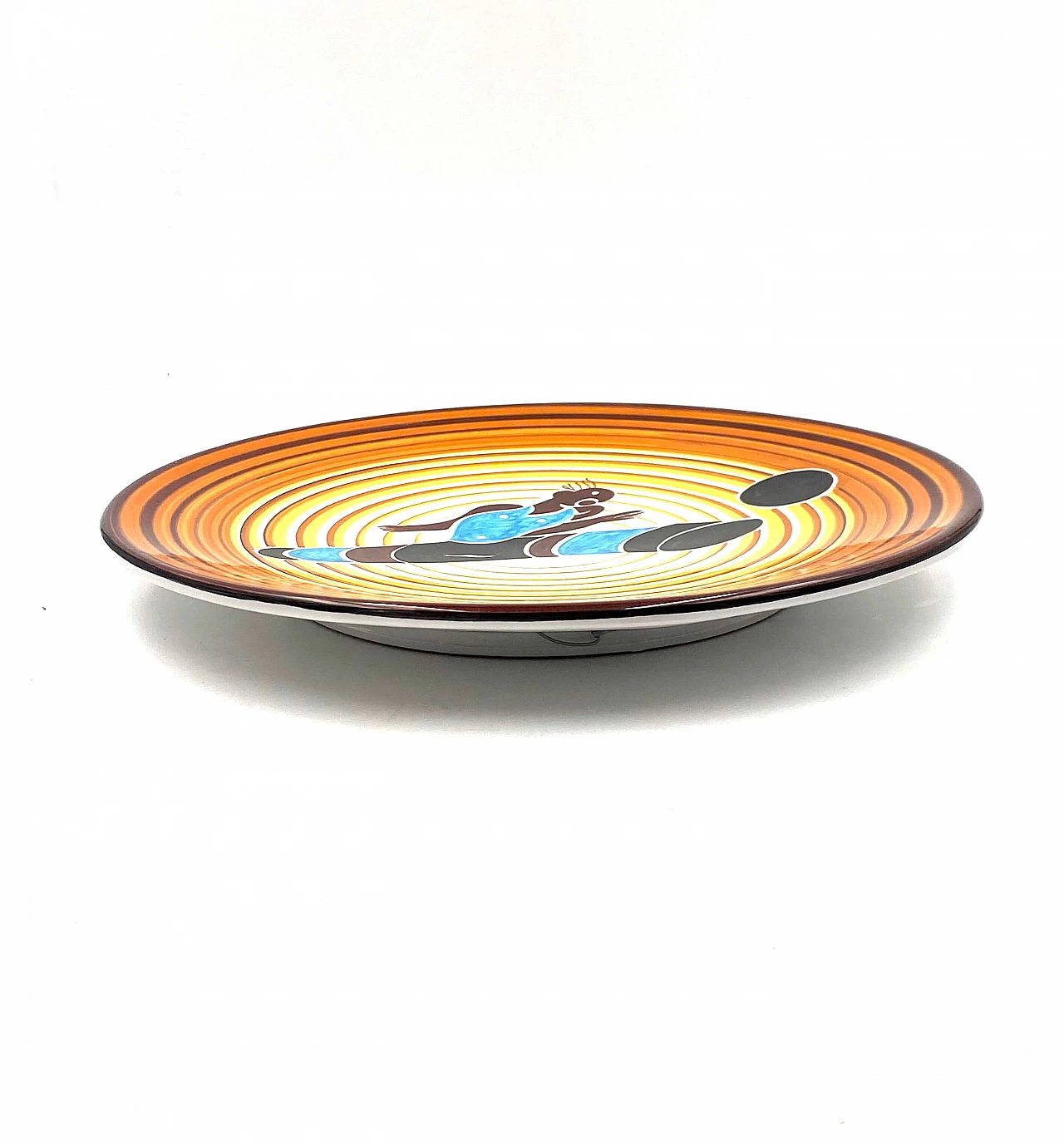 Futurist ceramic plate Calciatore by Dante Baldelli for Fictilia, 1971 10