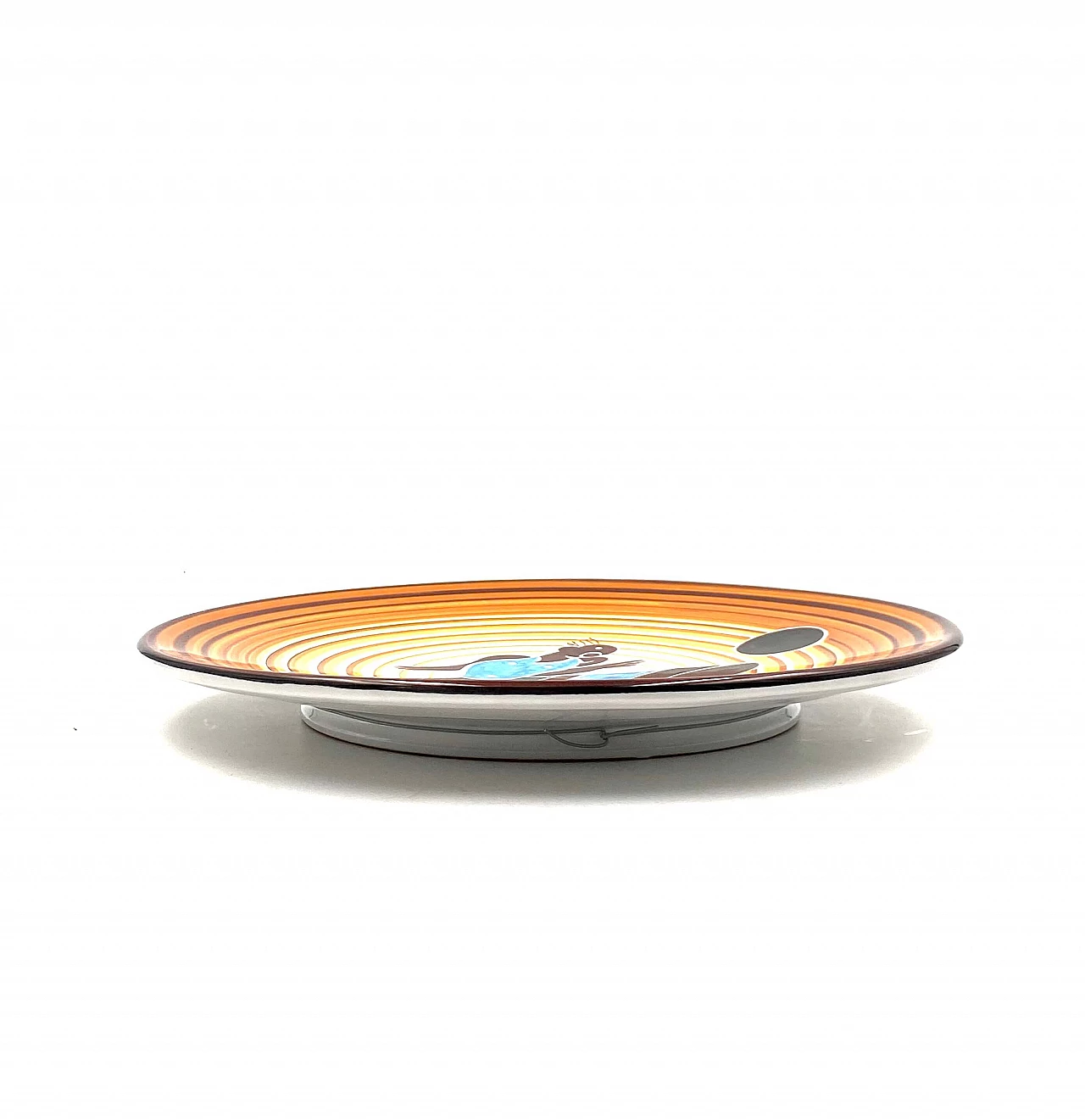 Futurist ceramic plate Calciatore by Dante Baldelli for Fictilia, 1971 11