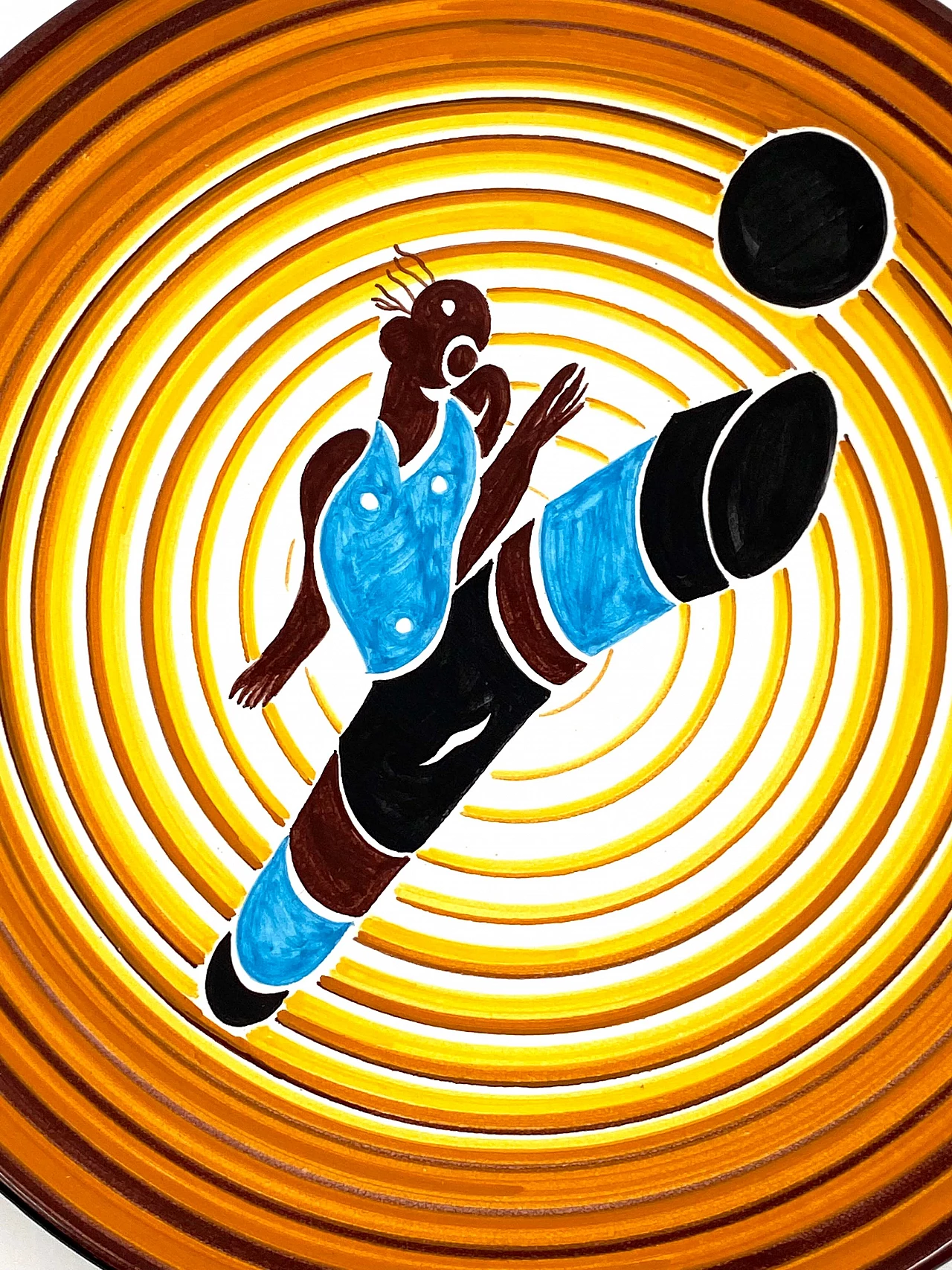 Futurist ceramic plate Calciatore by Dante Baldelli for Fictilia, 1971 17