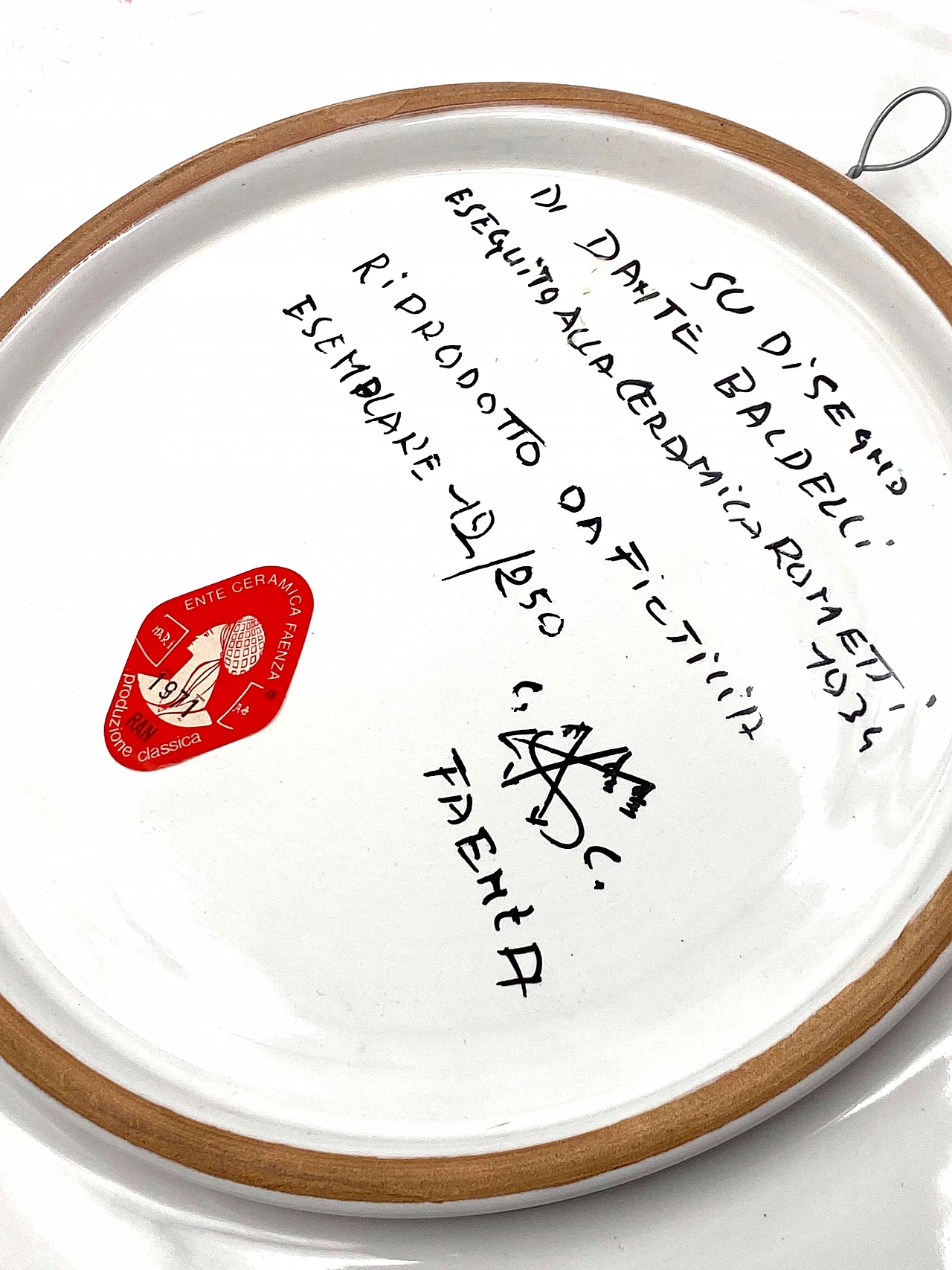 Futurist ceramic plate Calciatore by Dante Baldelli for Fictilia, 1971 18