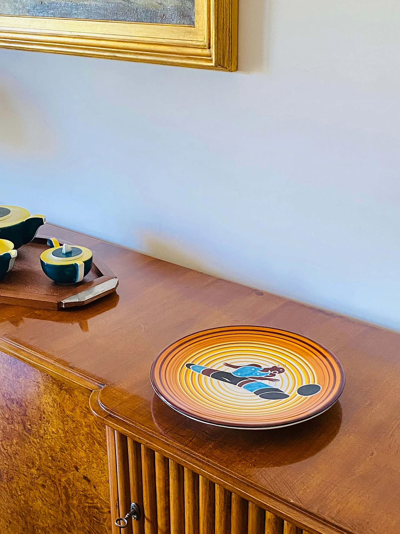 Futurist ceramic plate Calciatore by Dante Baldelli for Fictilia, 1971 20