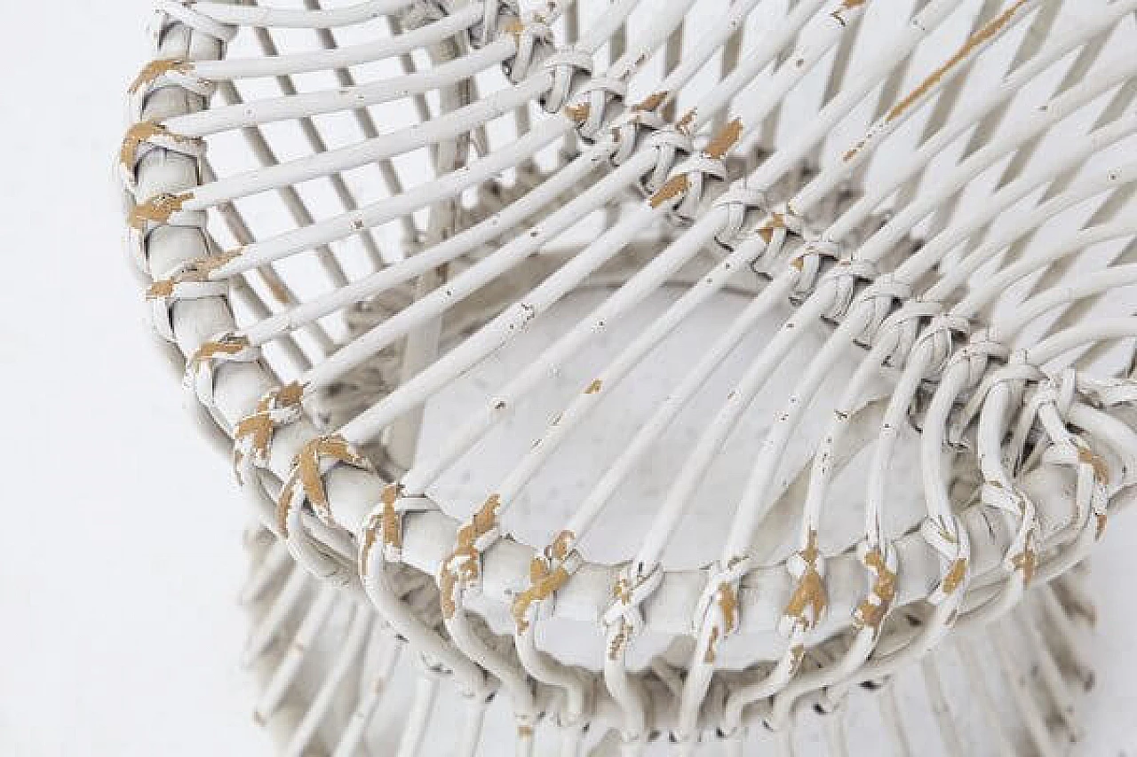 Pouf in vimini bianco, anni '20 2